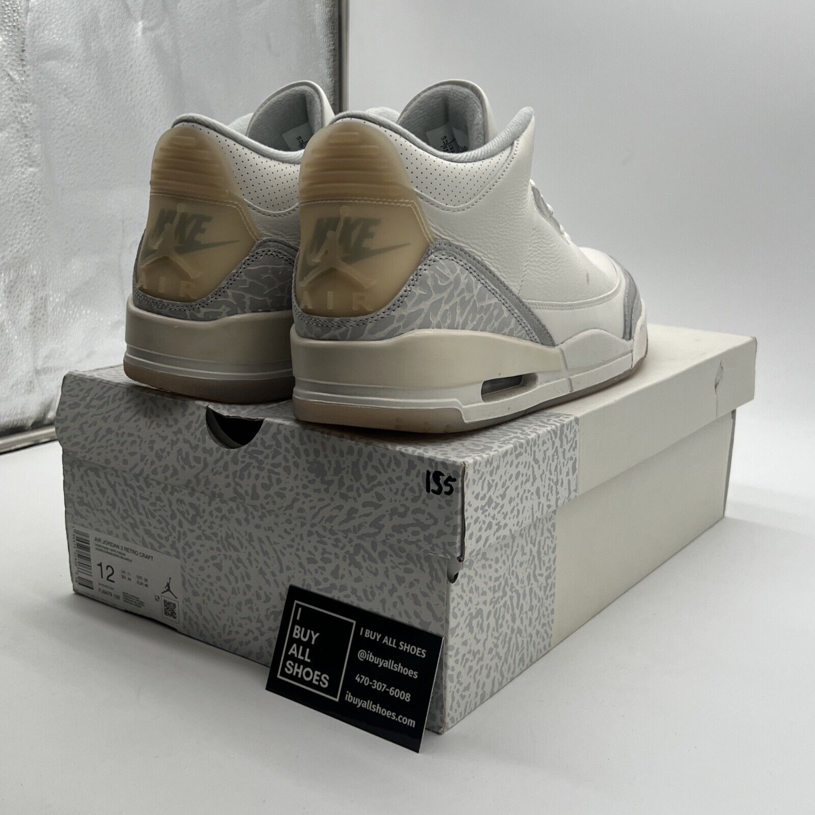 Size 12 - Air Jordan 3 Retro Craft Ivory/Grey White Leather (FJ9579-100)