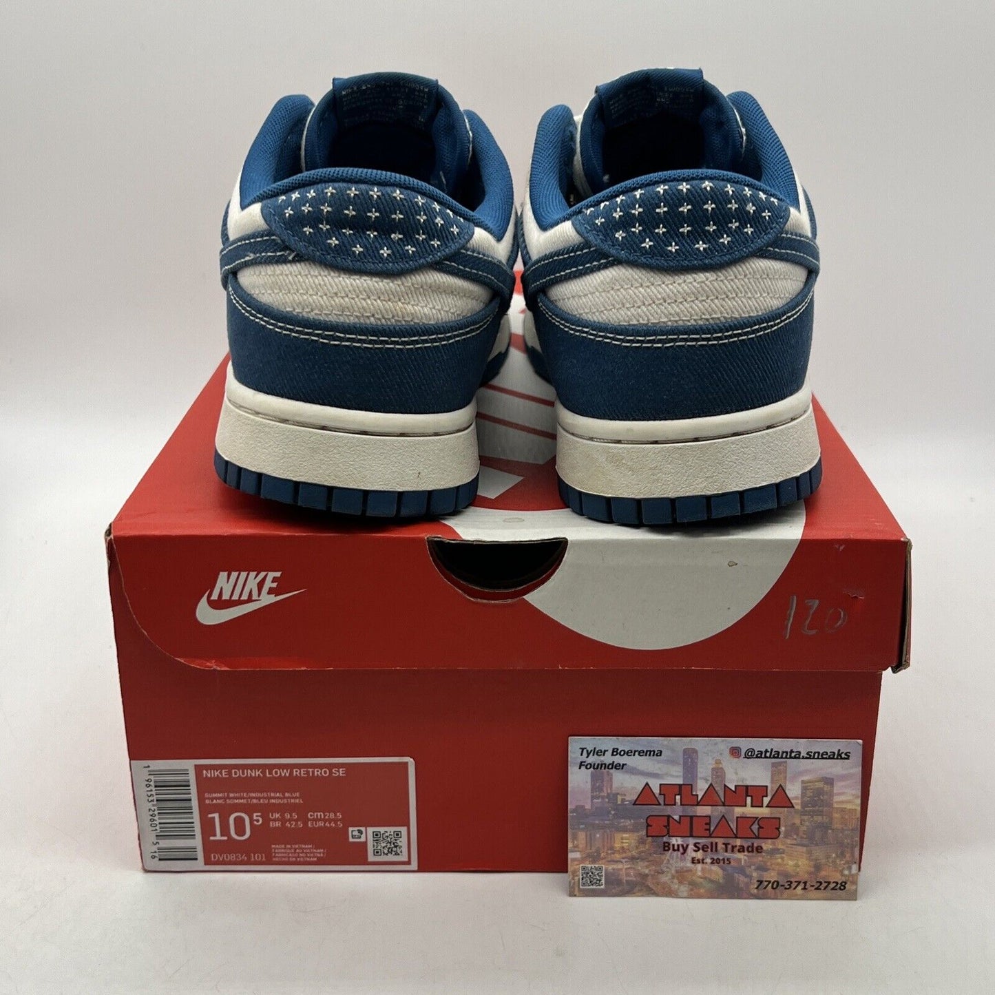 Size 10.5 - Nike Dunk Low SE Sashiko - Industrial Blue White (DV0834-101)