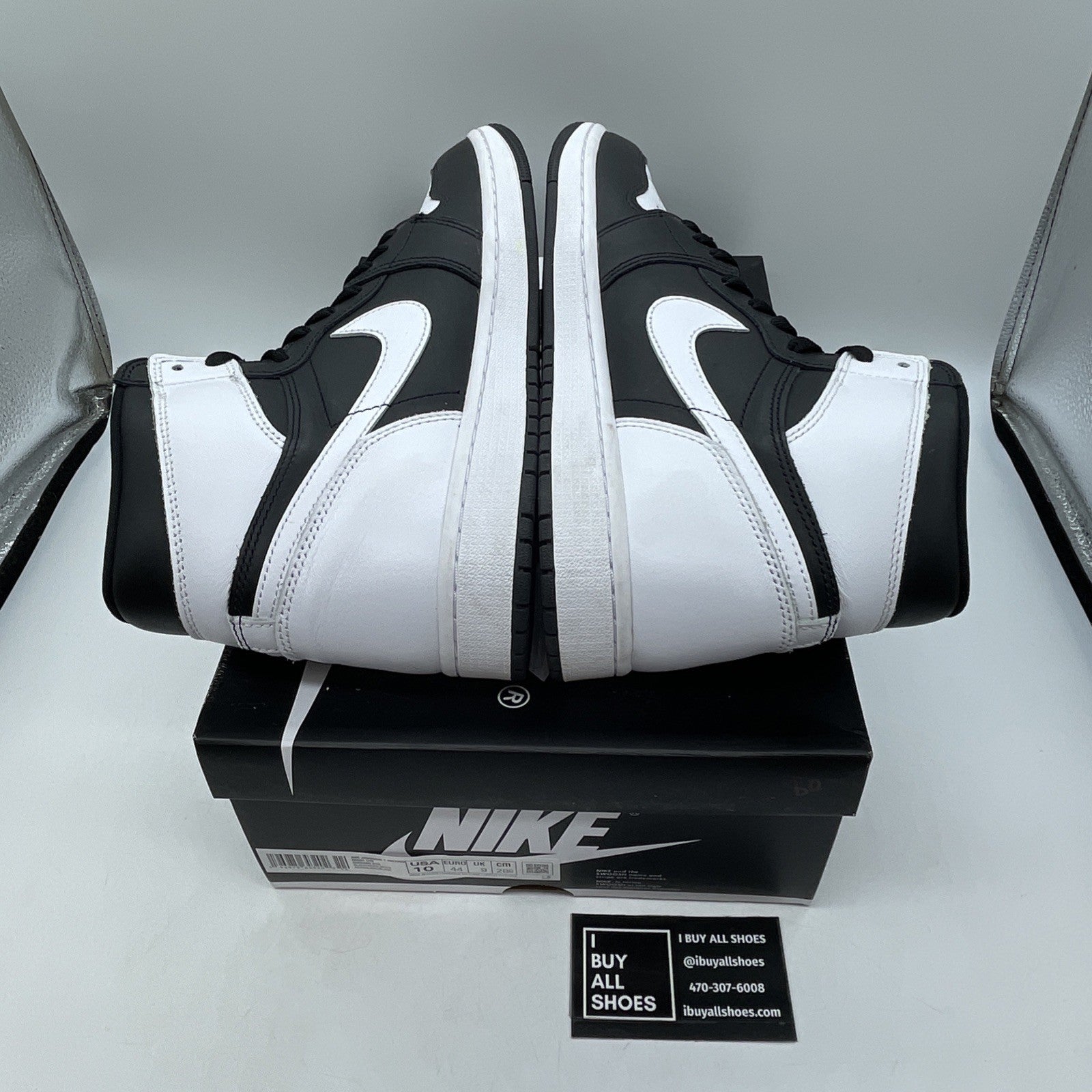 Size 10 - Air Jordan 1 Retro OG High Black White 2.0 Leather (DZ5485-010)