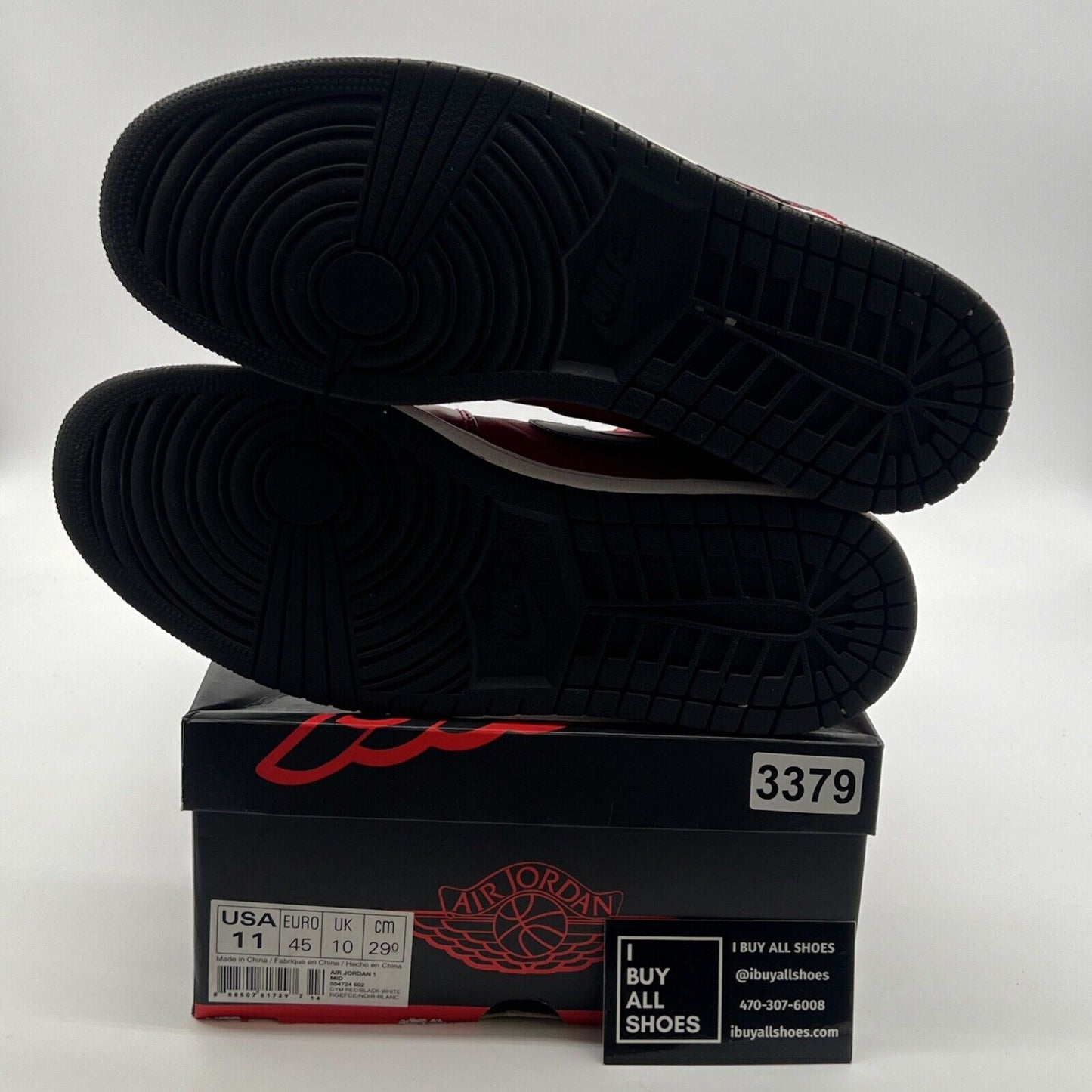 Size 11 - Air Jordan 1 Retro Mid Gym Red (554724-602)