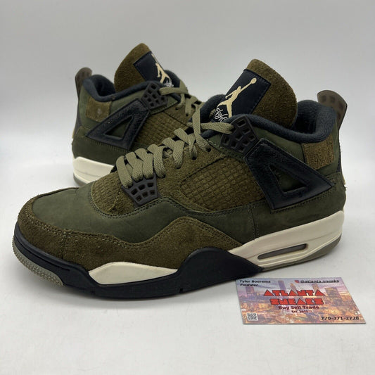 Size 10 - Jordan 4 SE Retro Low Craft - Olive Black White Suede (FB9927-200)