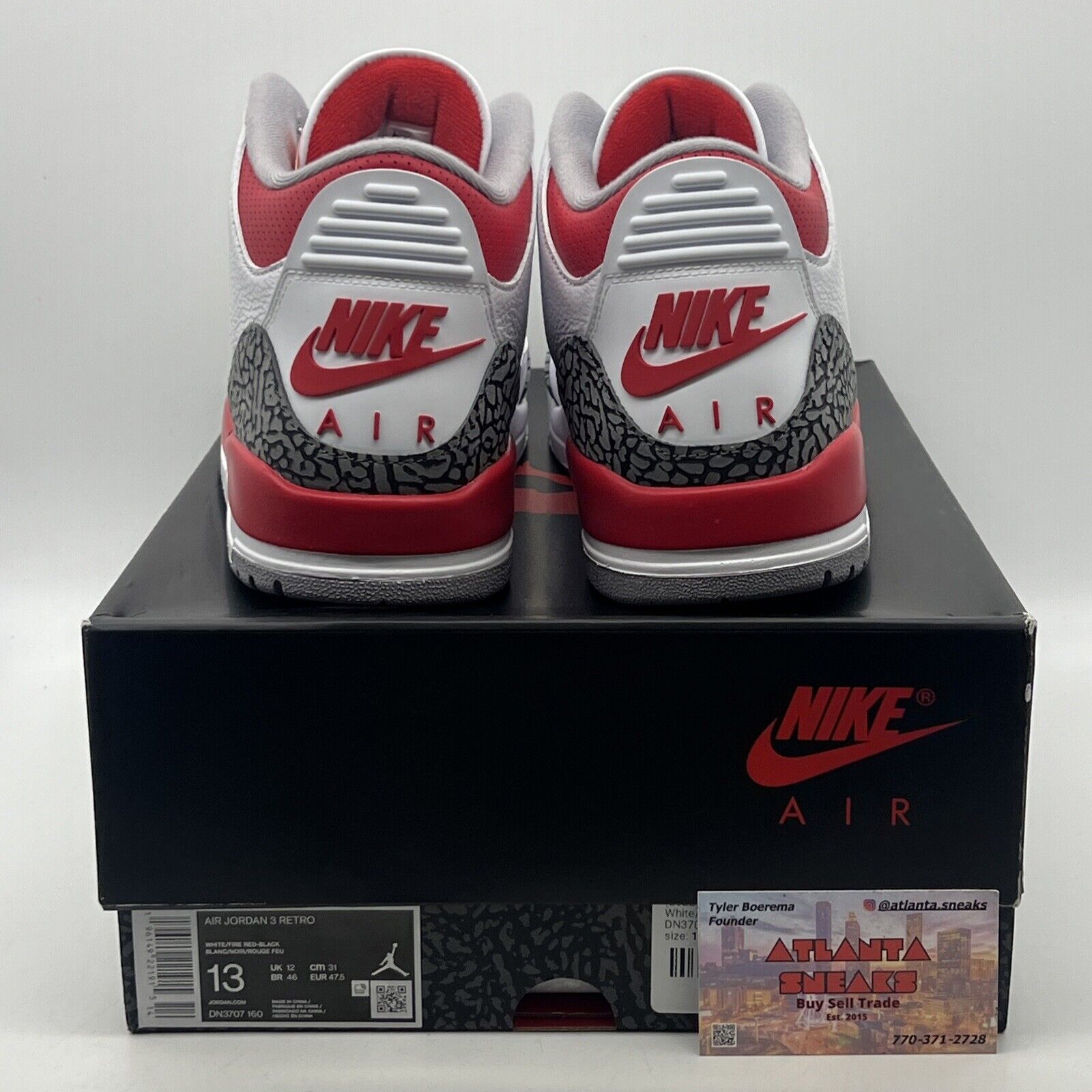 Size 13 - Jordan 3 Retro Mid Fire Red Black White Leather (DN3707-160)