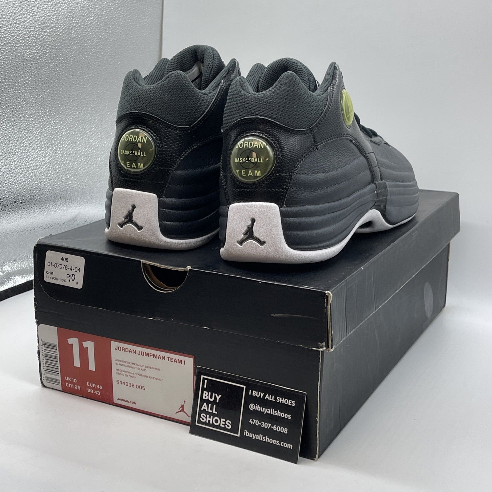 Size 11 - Jordan Jumpman Team 1 Anthracite Black Suede Leather (644938-005)
