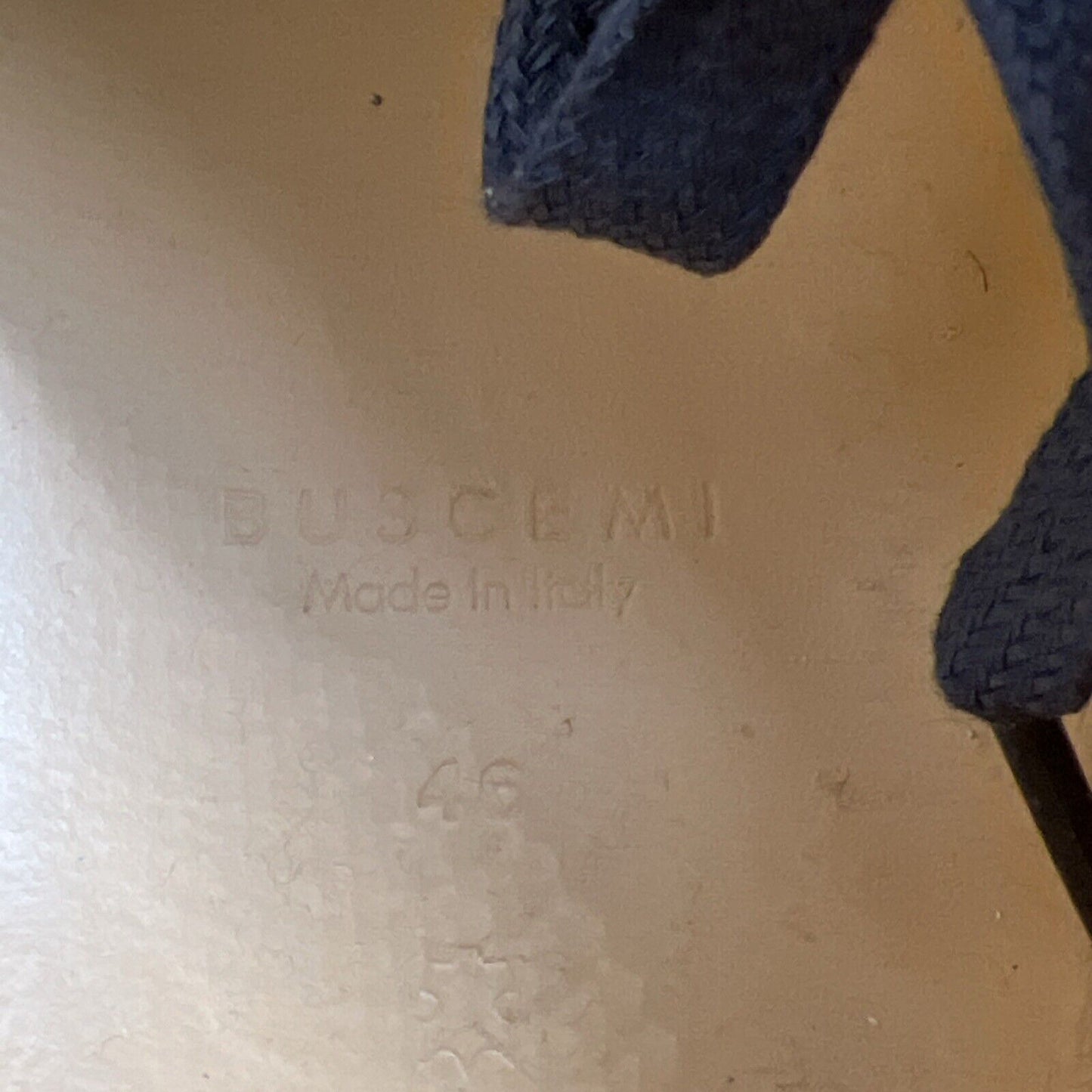 Size 12 - BUSCEMI MENS  LEATHER SNEAKERS Navy Blue