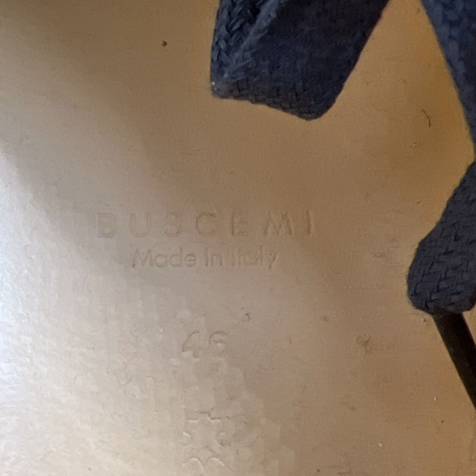 Size 12 - BUSCEMI MENS  LEATHER SNEAKERS Navy Blue