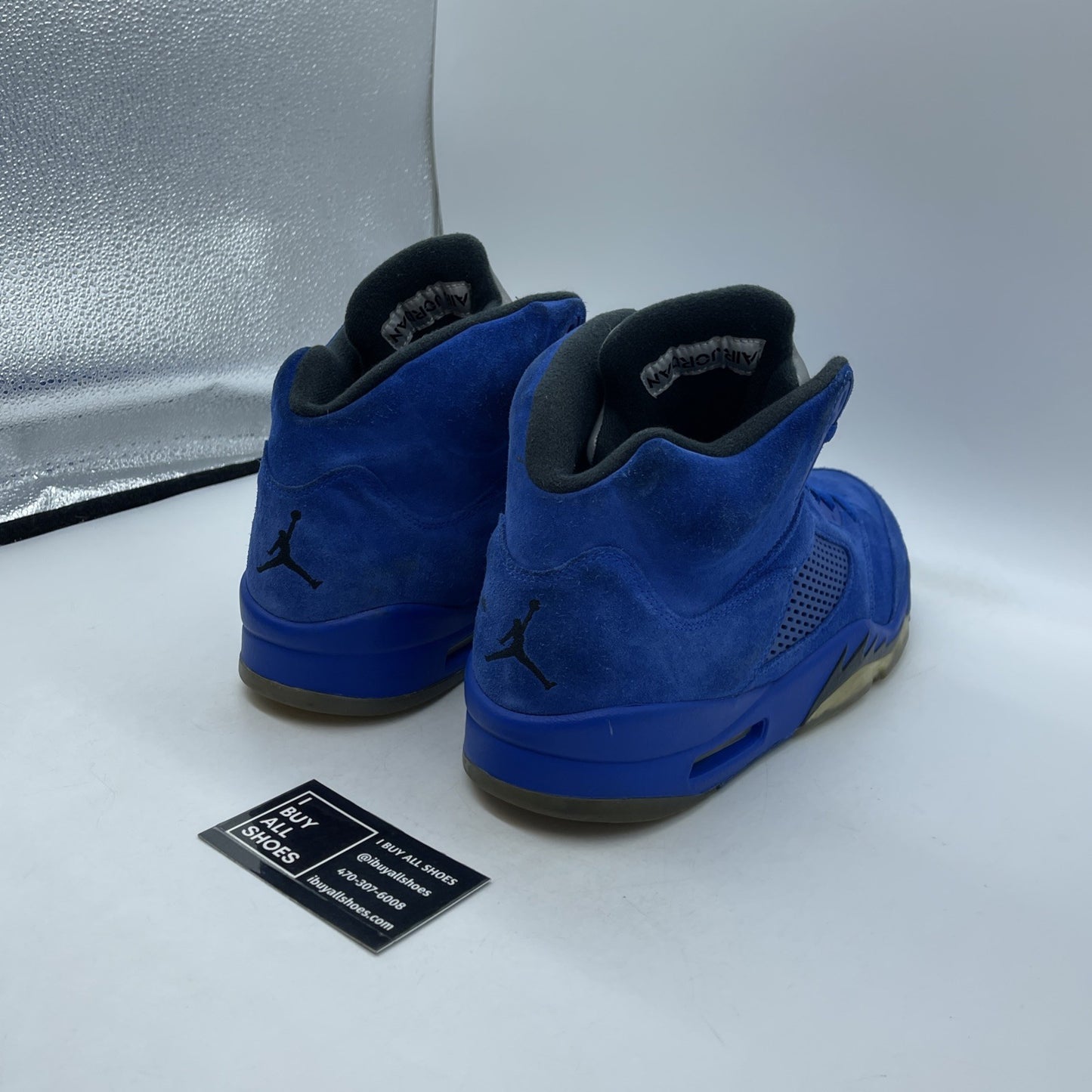 Size 12 - Air Jordan 5 Retro Blue Suede Black (136027-401)