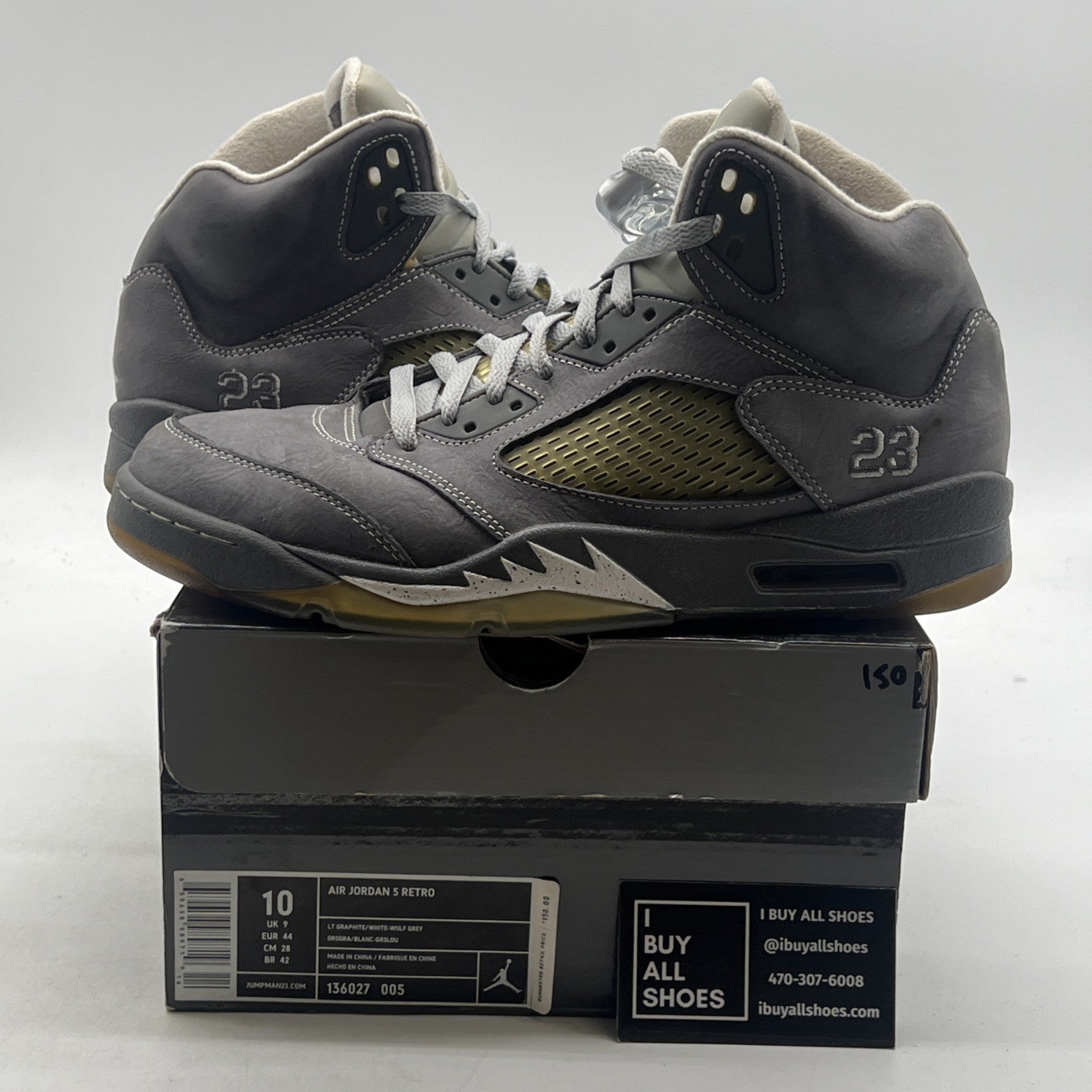 Size 10 - Air Jordan 5 Retro Wolf Grey (136027-005)