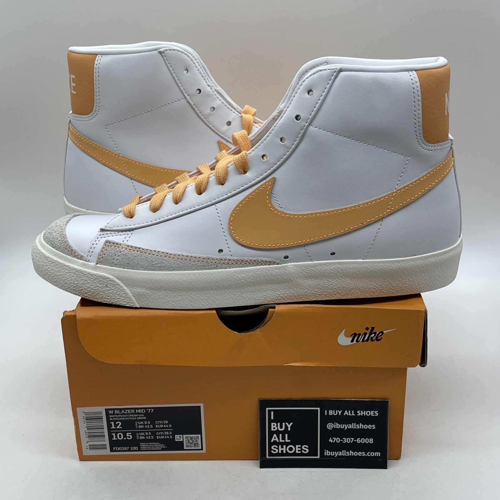 Size 13W - Nike Blazer '77 Mid White Peach (FD0287-100)