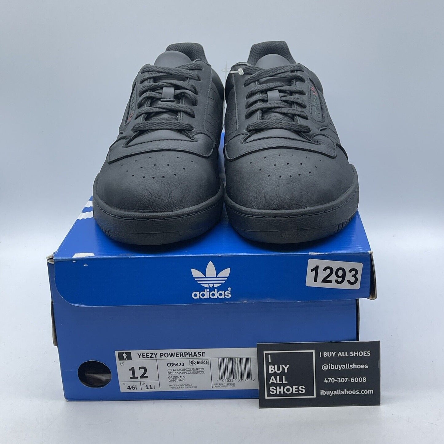 Size 12 - adidas Yeezy Powerphase Calabasas Core Black Green Leather (CG6420)