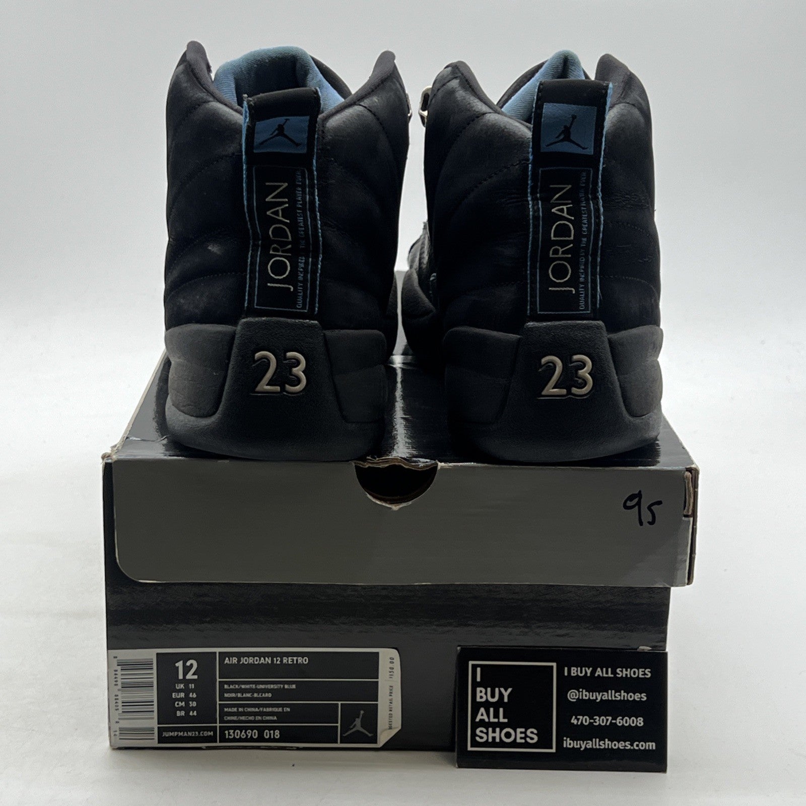Size 12 - Air Jordan 12 Retro 2009 Nubuck (130690-018)