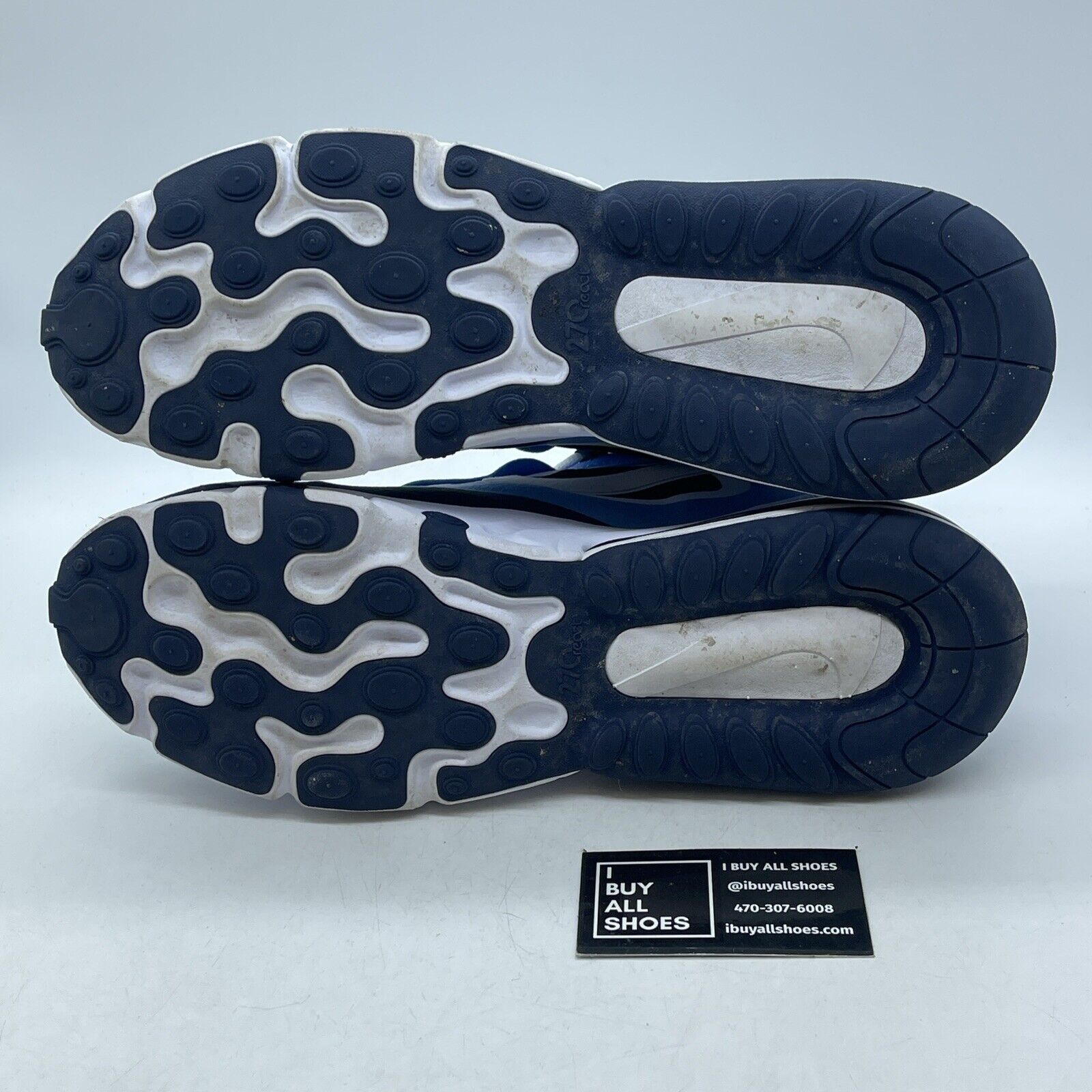 Size 12 - Nike Air Max 270 React Midnight Navy Blue White Suede (CT1264-104)