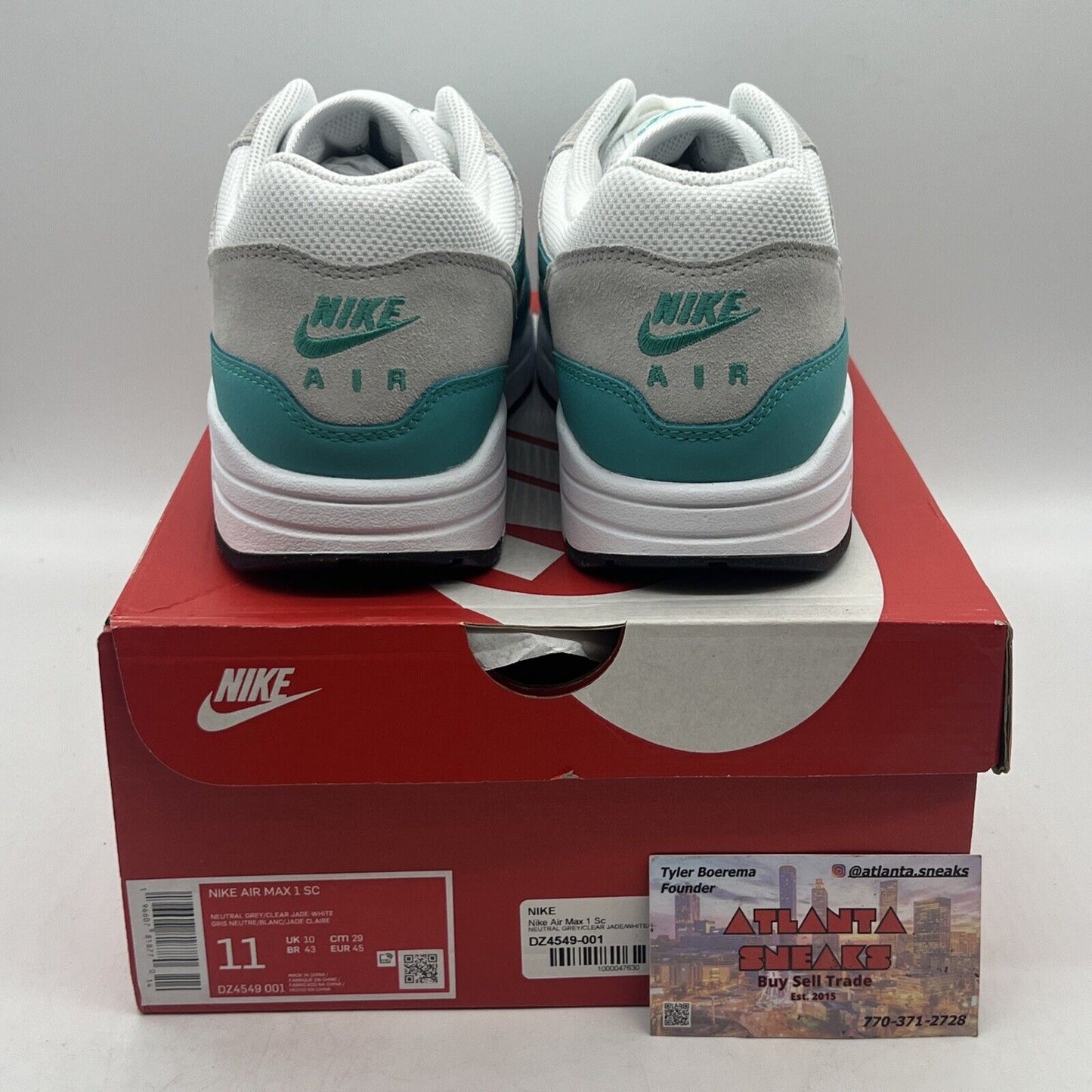 Size 11 - Nike Air Max 1 Low Clear Jade Brand New Og All