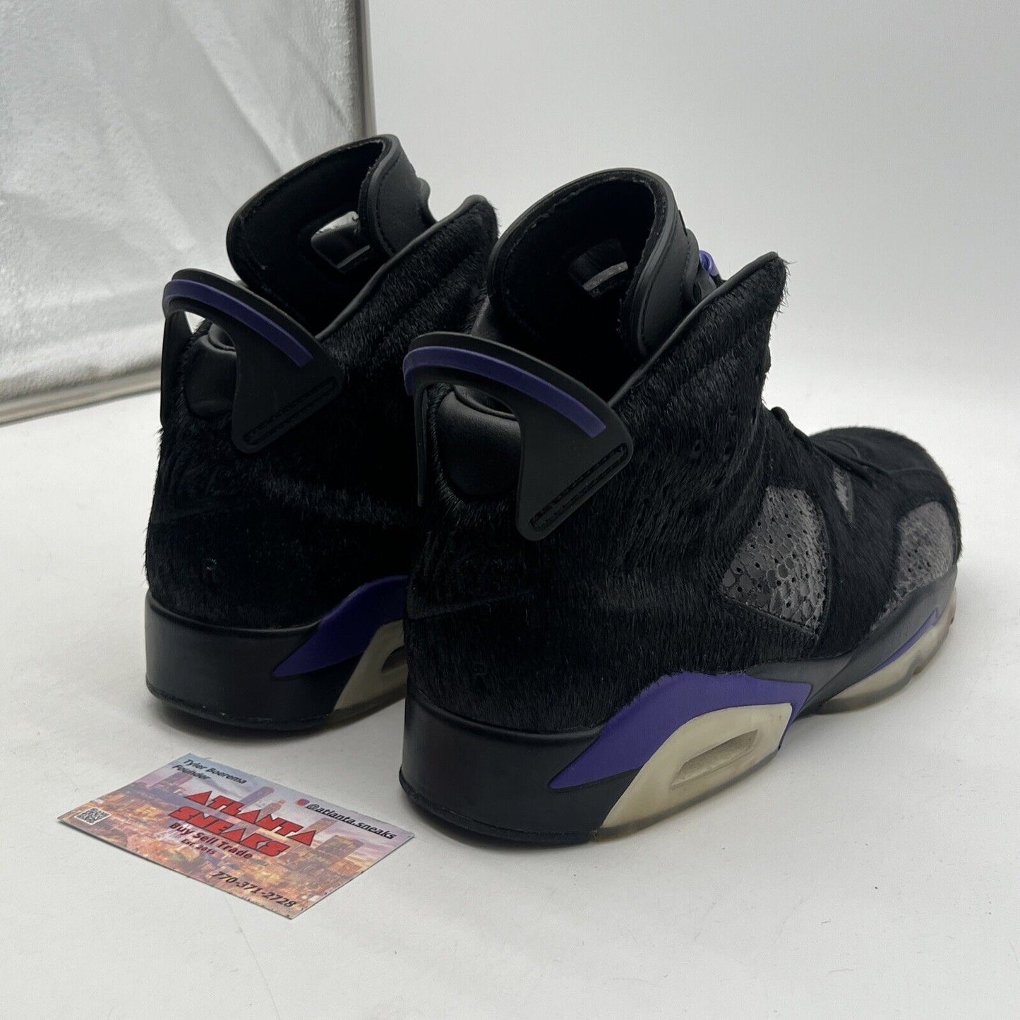 Size 9.5 - Social Status x Air Jordan 6 Retro Pony Hair Black Purple AR2257-005