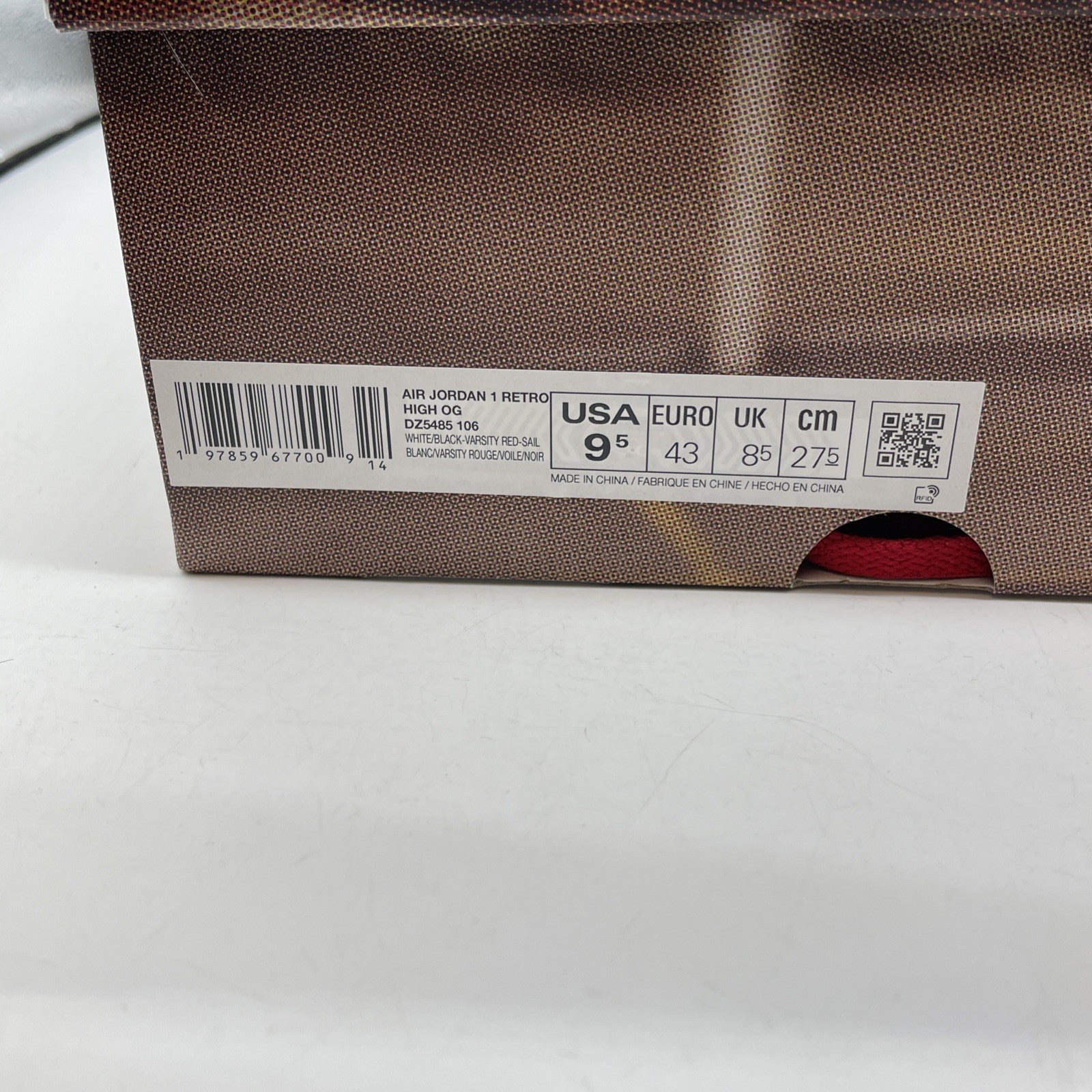 Size 9.5 - Air Jordan 1 Retro OG High Black Toe Reimagined Leather (DZ5485-106)