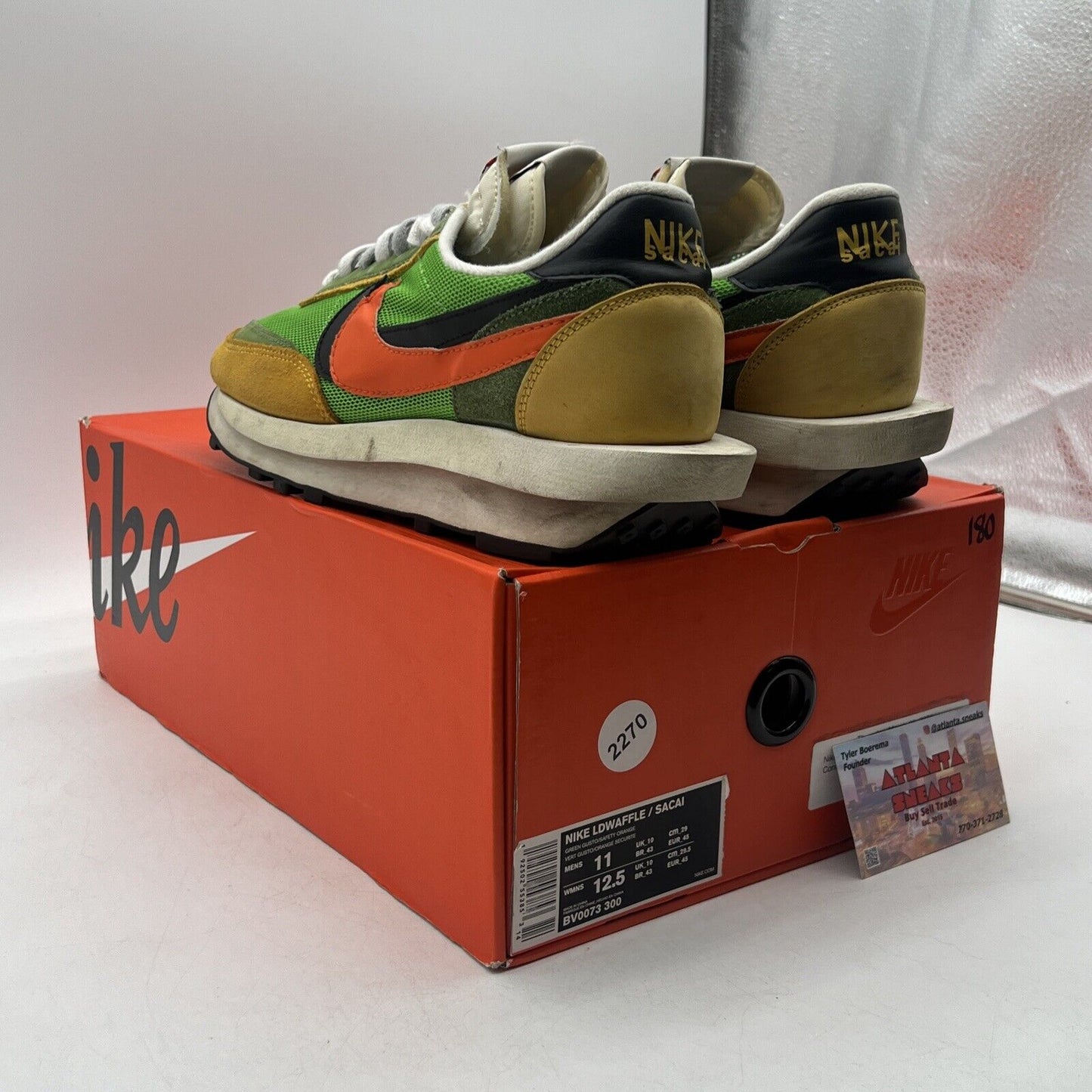 Size 11 - Nike sacai x LDWaffle Green Gusto Yellow Orange (BV0073-300)