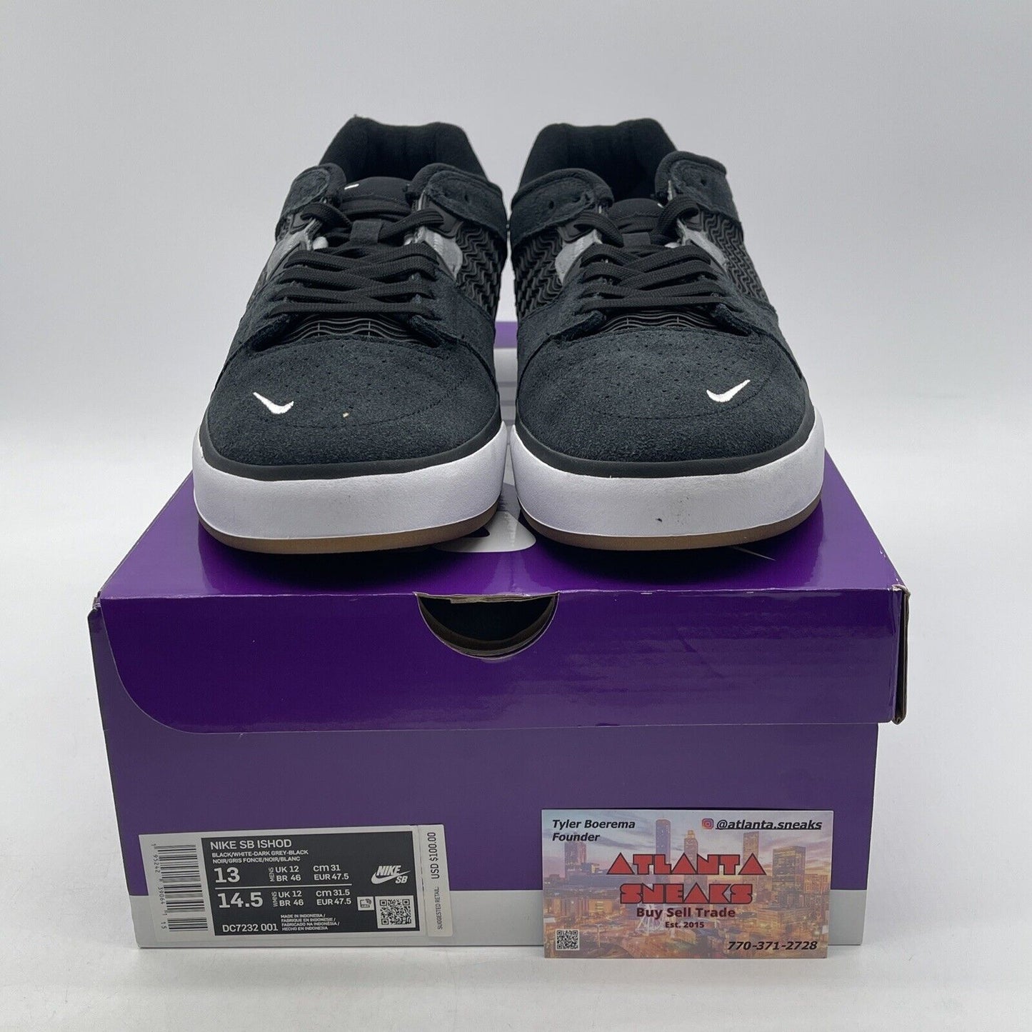 Size 13 - Nike SB Ishod Wair Black White Suede Leather (DC7232-001)
