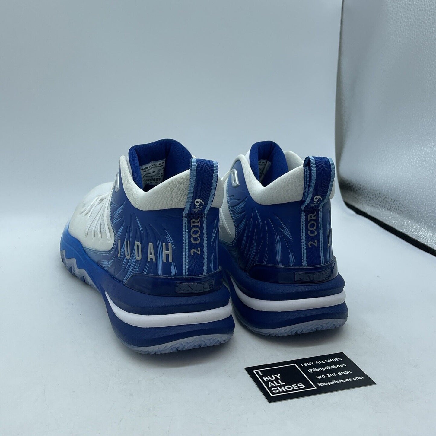Size 13 - Unitus Judah 1 basketball shoes Blue White Suede Leather (JUB001-141)