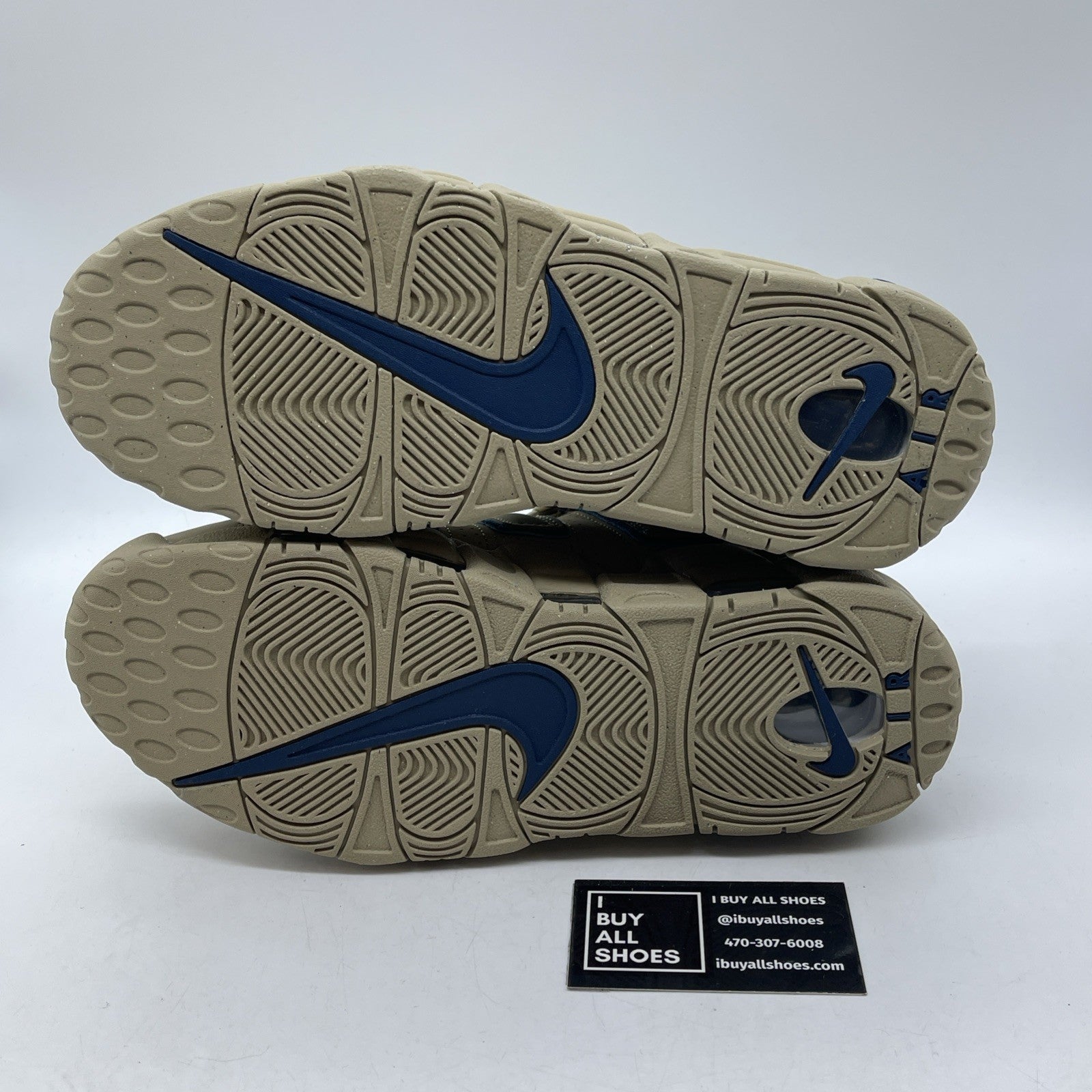 Size 9.5 - Nike Air More Uptempo Limestone Brown Blue Suede (DV6993-200)