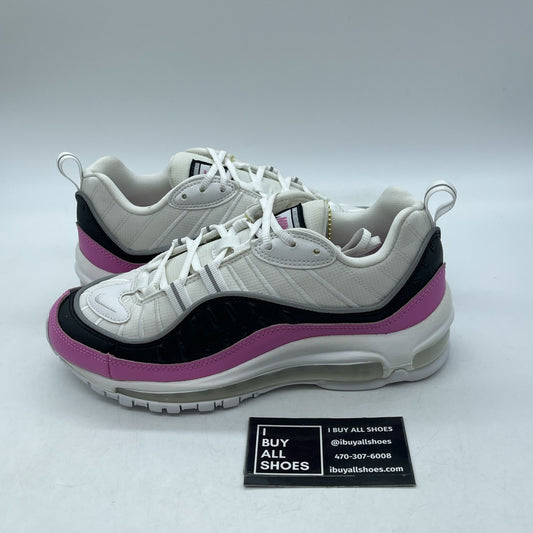 Size 6.5W- Nike Air Max 98 SE China Rose Black White Suede Leather (AT6640-100)