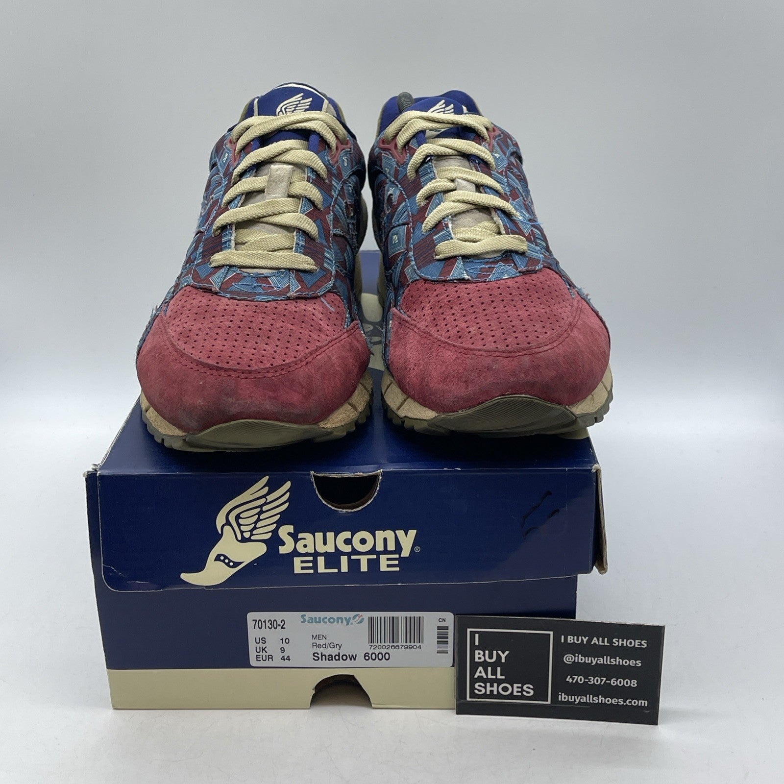 Size 10 - SAUCONY Shadow 6000 x BODEGA Tribal Red/Grey (70130-2)