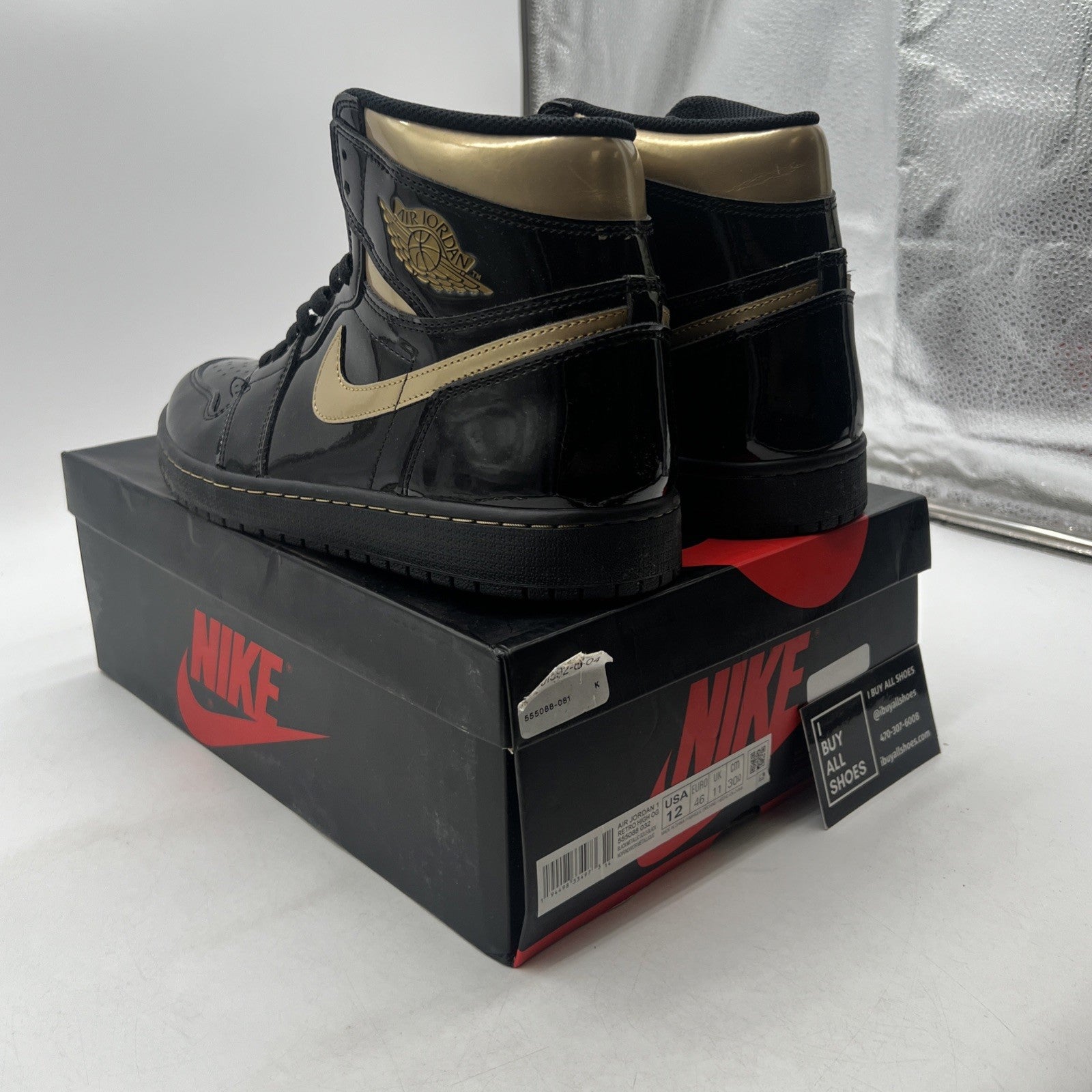 Size 12 - Air Jordan 1 Black 2020 (555088-032)