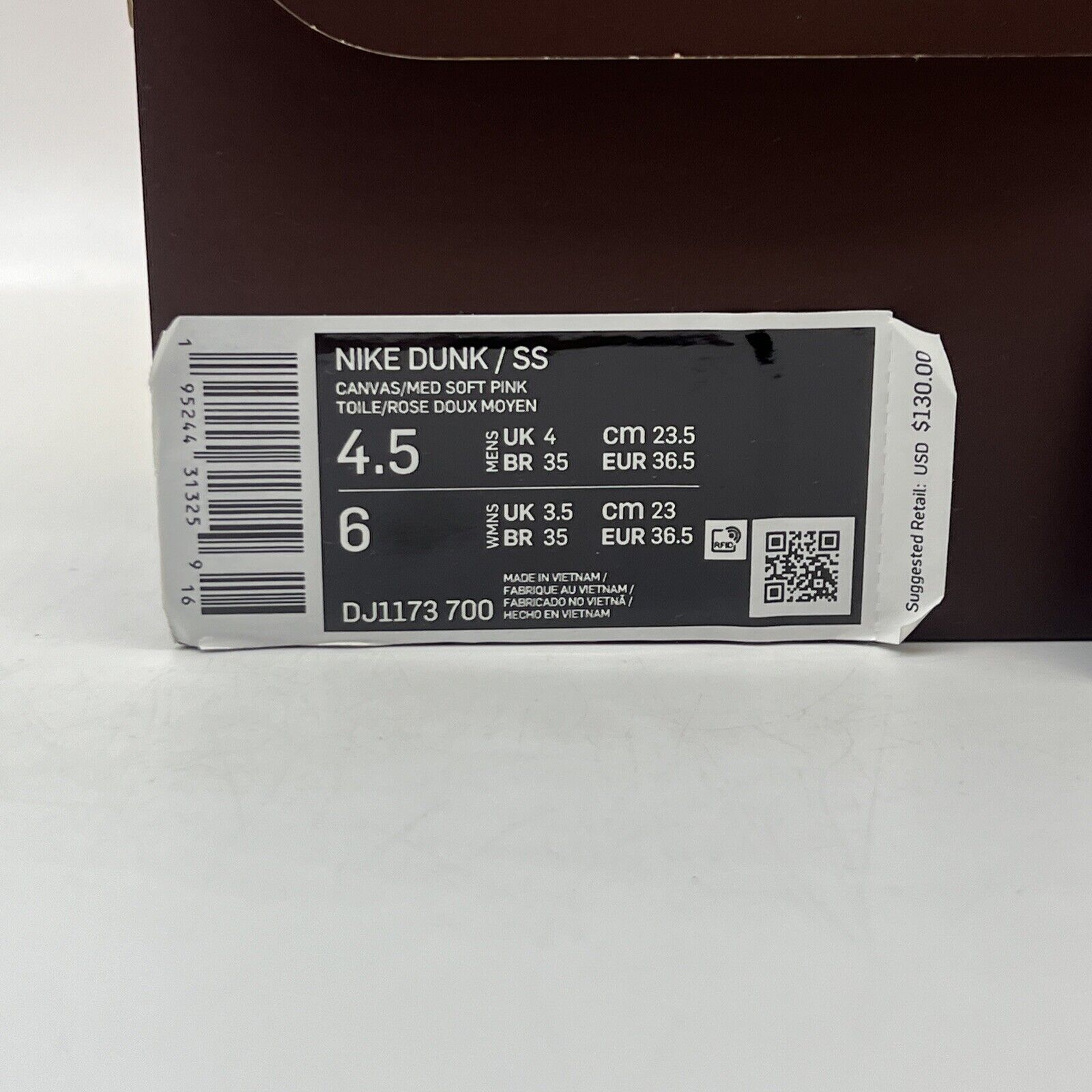 Size 4.5 - Nike Social Status x Dunk Mid Chocolate Milk Brand New Og All Pink
