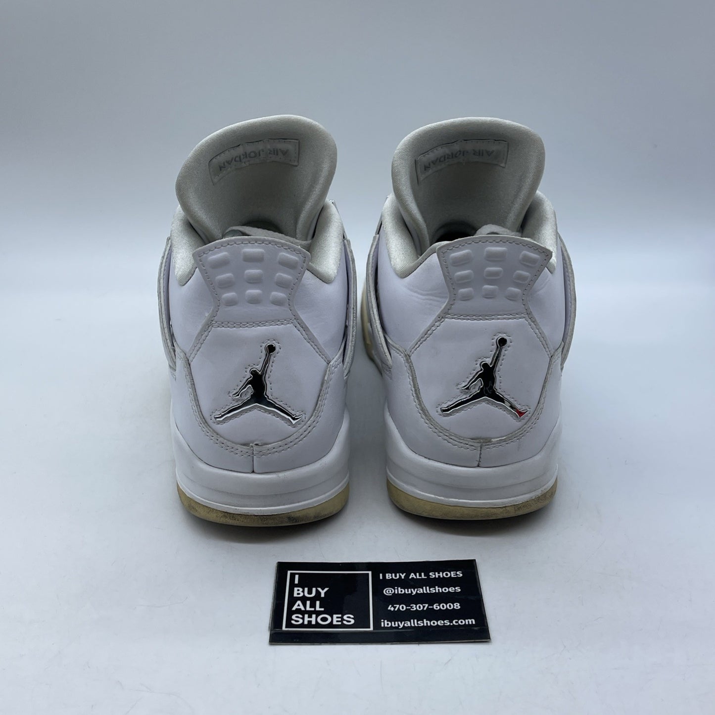Size 10.5 - Jordan 4 Retro Mid Pure Money White Silver Leather (308497-100)