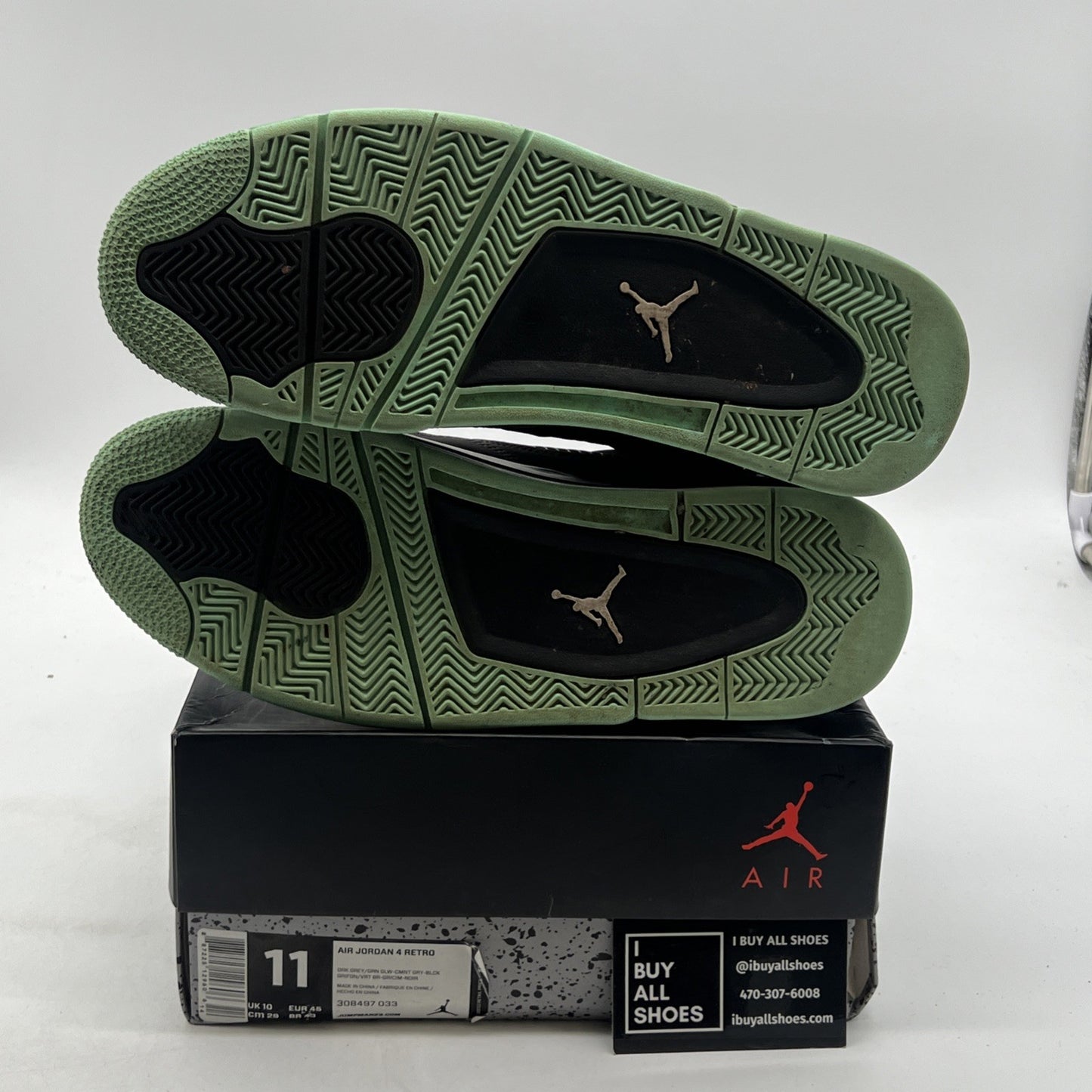Size 11 - Air Jordan 4 Retro Green Glow 2013 (308497-033)