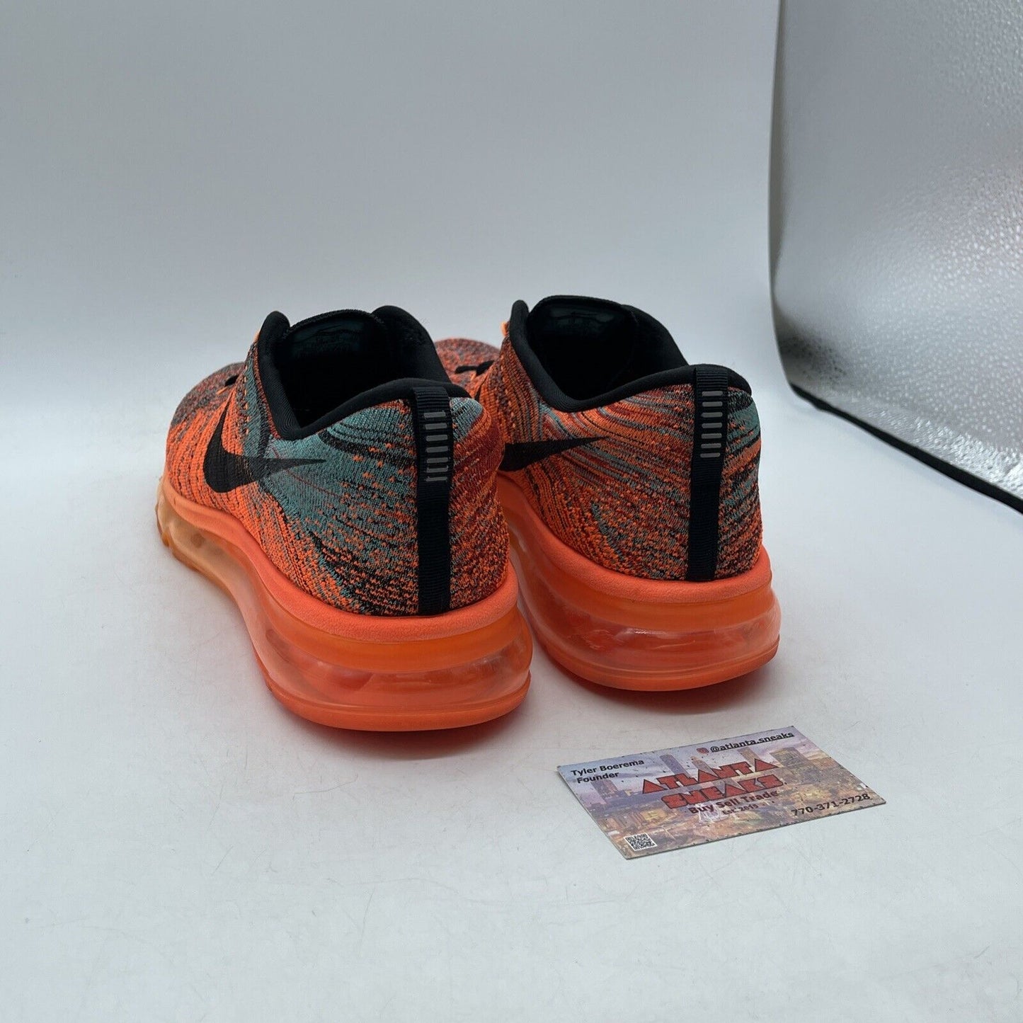 Size 10 - Nike Flyknit Max Hyper Crimson Orange Black Suede (620469-601)