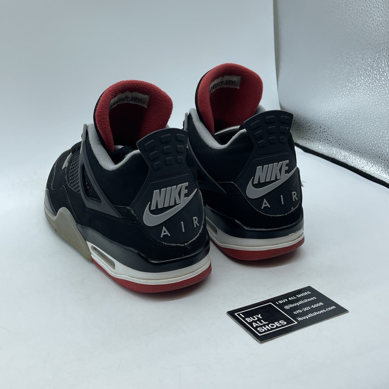 Size 11 - Jordan 4 Retro OG Mid Bred 2019 Black Grey Suede (308497-060)