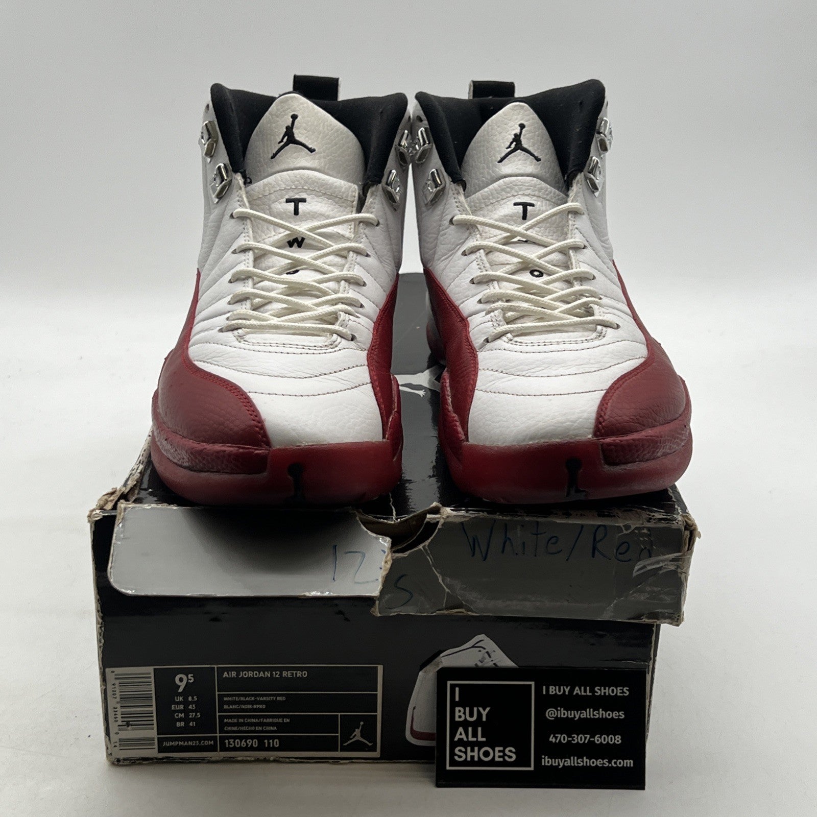 Size 9.5 - Air Jordan 12 Retro 2009 Cherry (130690-110)