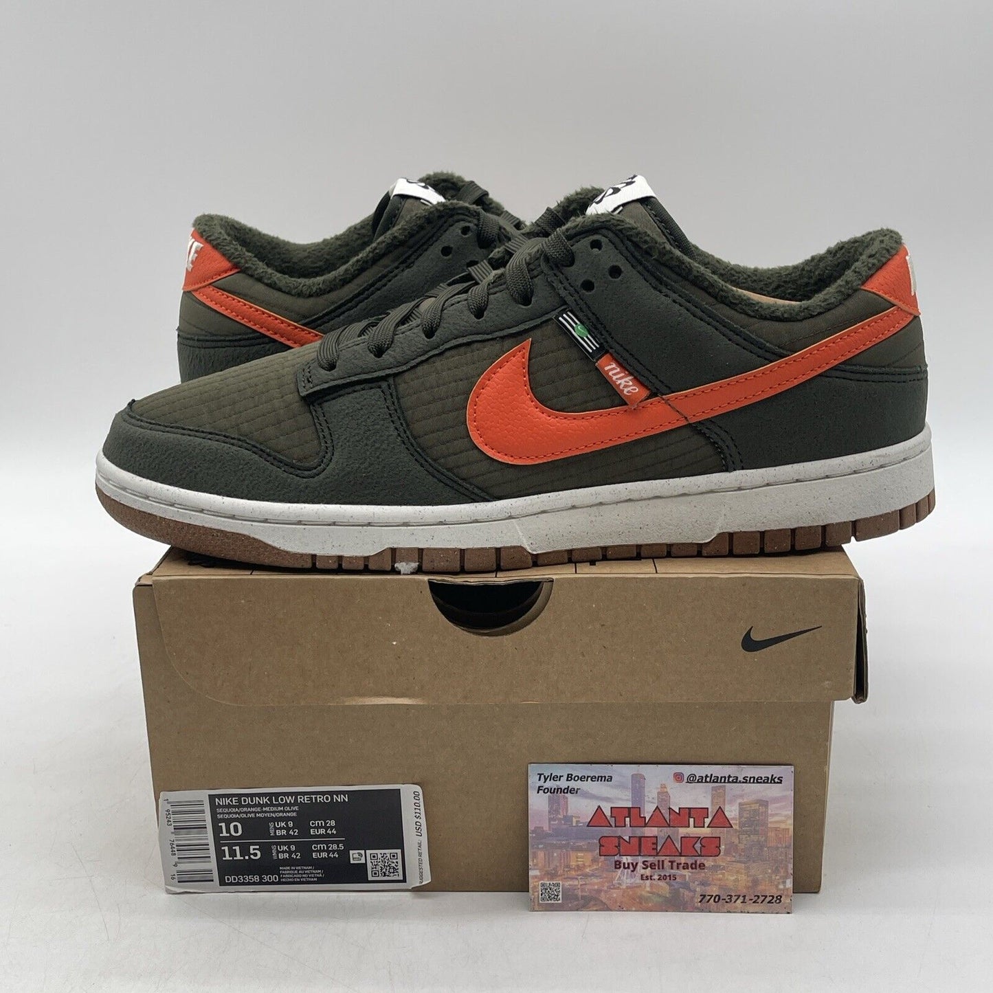 Size 10 - Nike Dunk Next Nature Low Toasty Sequoia Green White (DD3358-300)