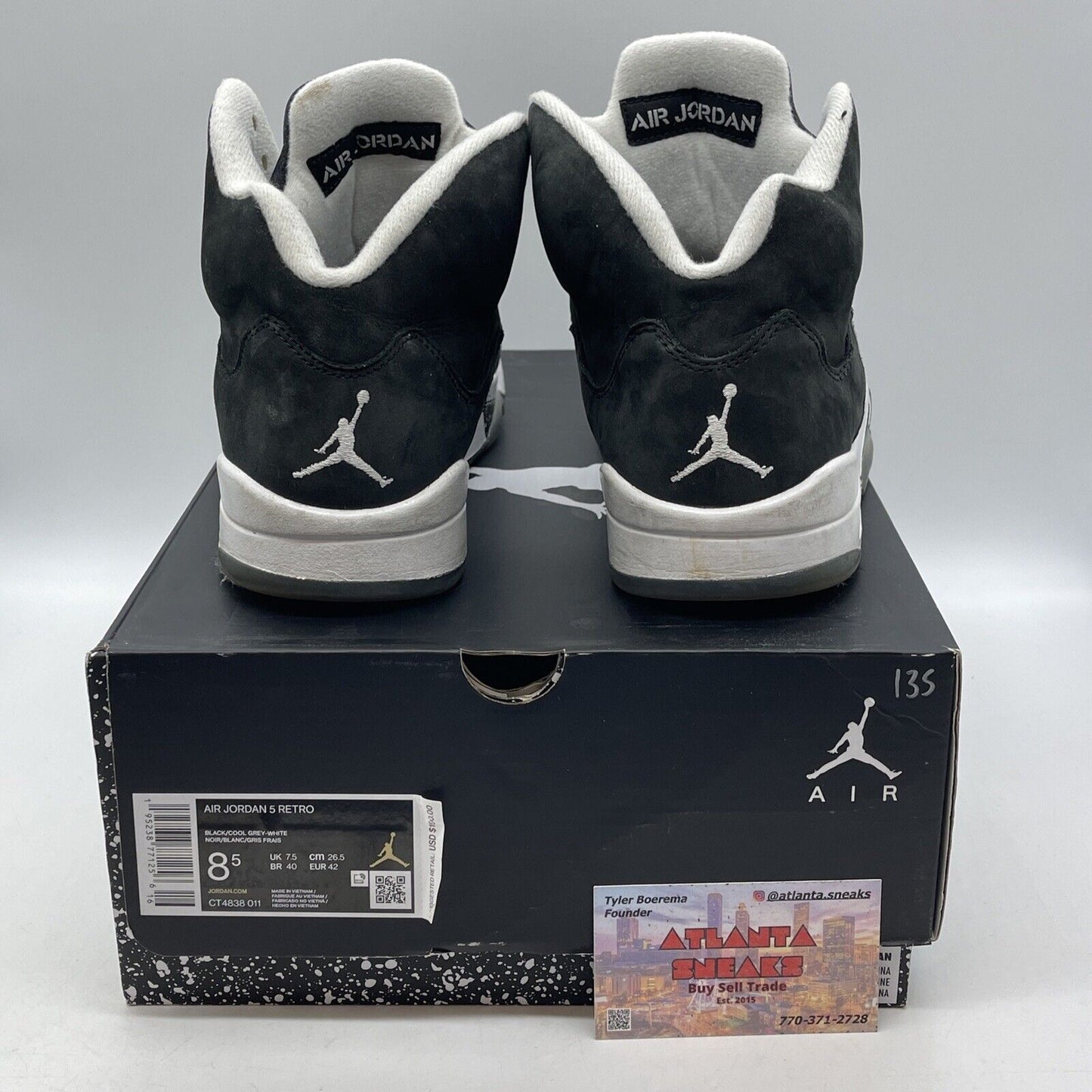 Size 8.5 - Jordan 5 Retro Mid Oreo Black Suede White Leather (CT4838-011)