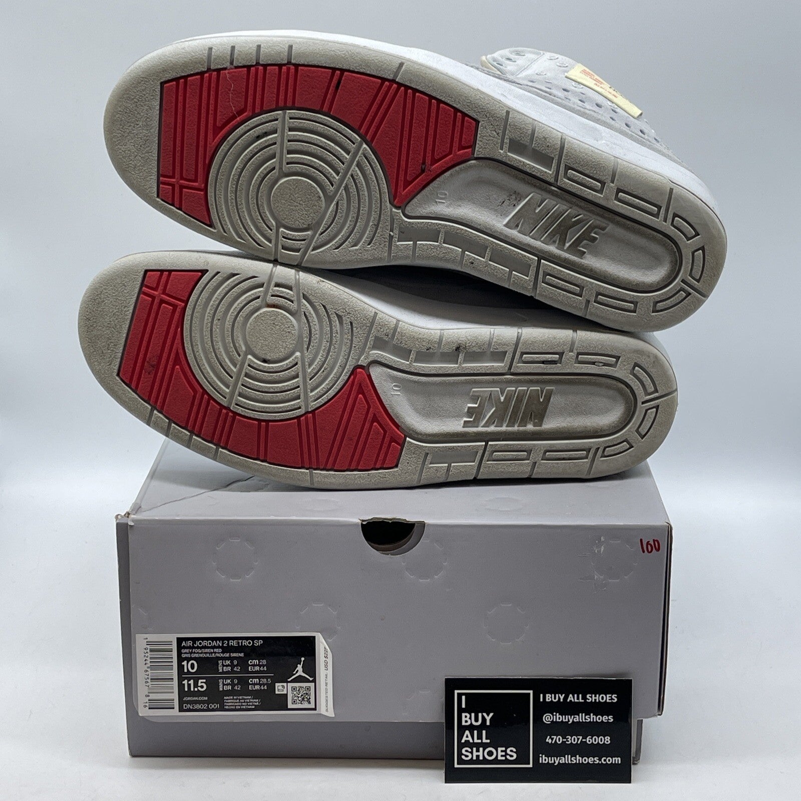 Size 10 - Jordan 2 Gray Fog 2022 Grey Blue White Suede Leather (DN3802-001)