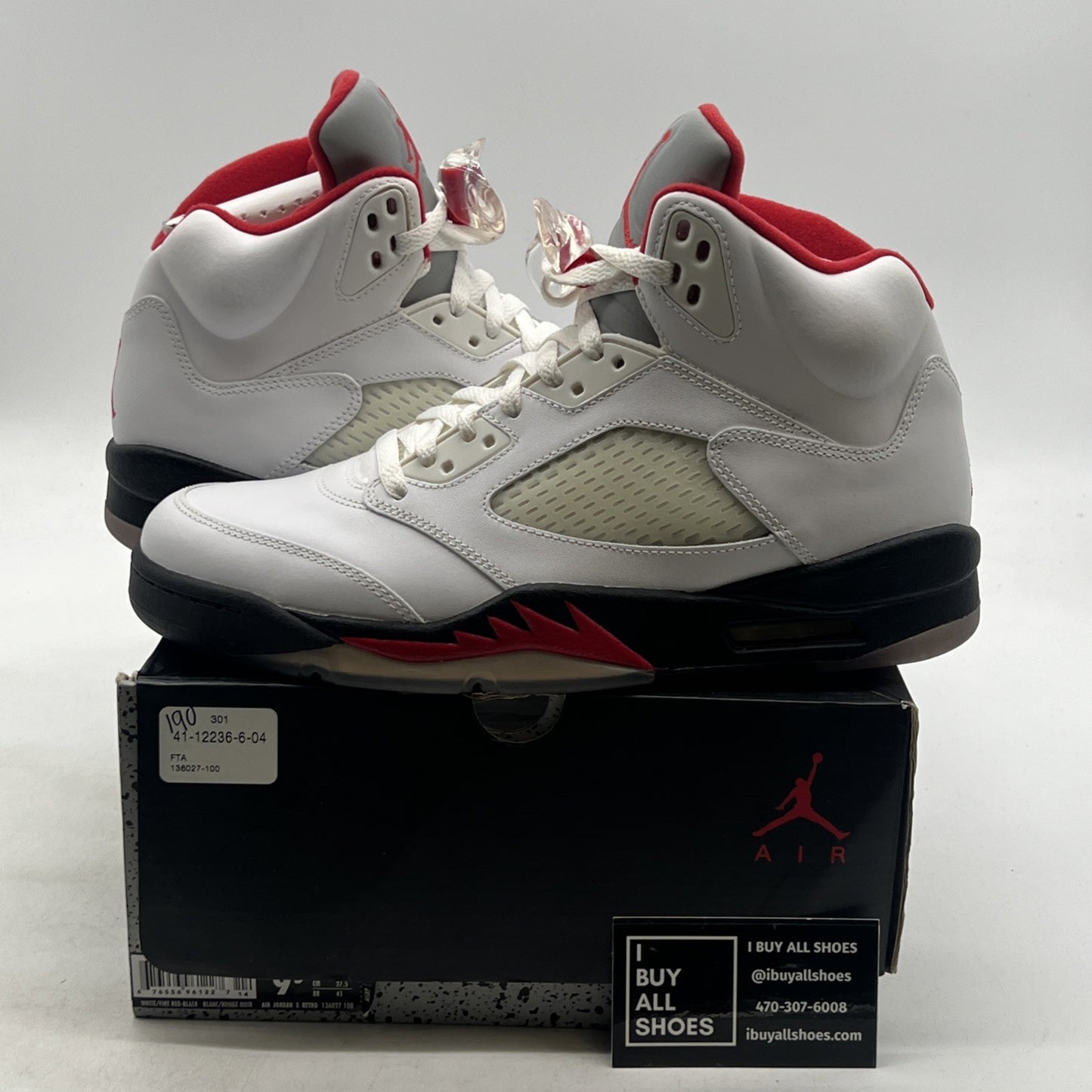 Size 9.5 - Air Jordan 5 Retro 2013 White Fire Red (136027-100)