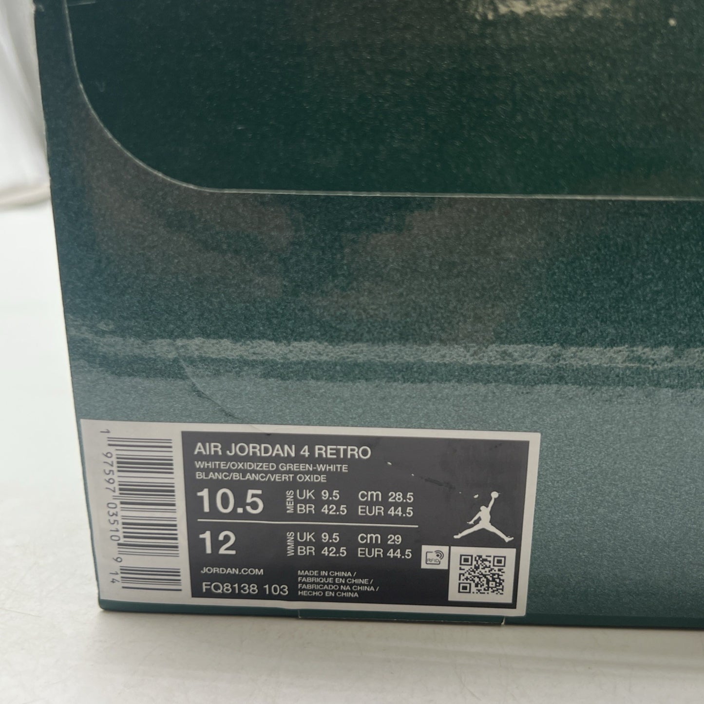 Size 10.5 - Air Jordan 4 Retro Oxidized Green (FQ8138-103)