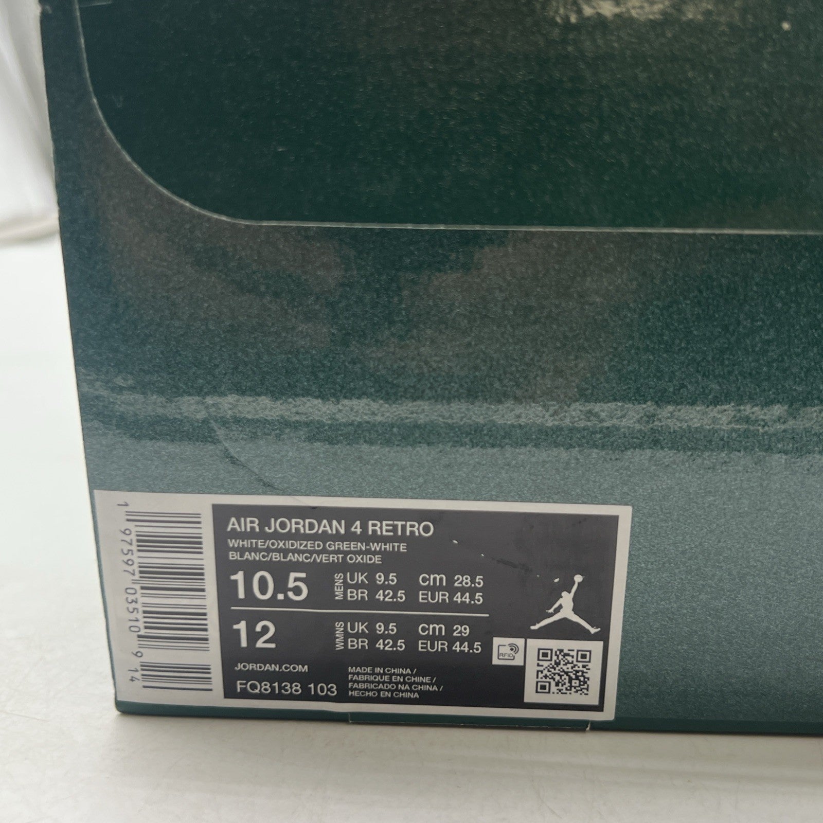 Size 10.5 - Air Jordan 4 Retro Oxidized Green (FQ8138-103)