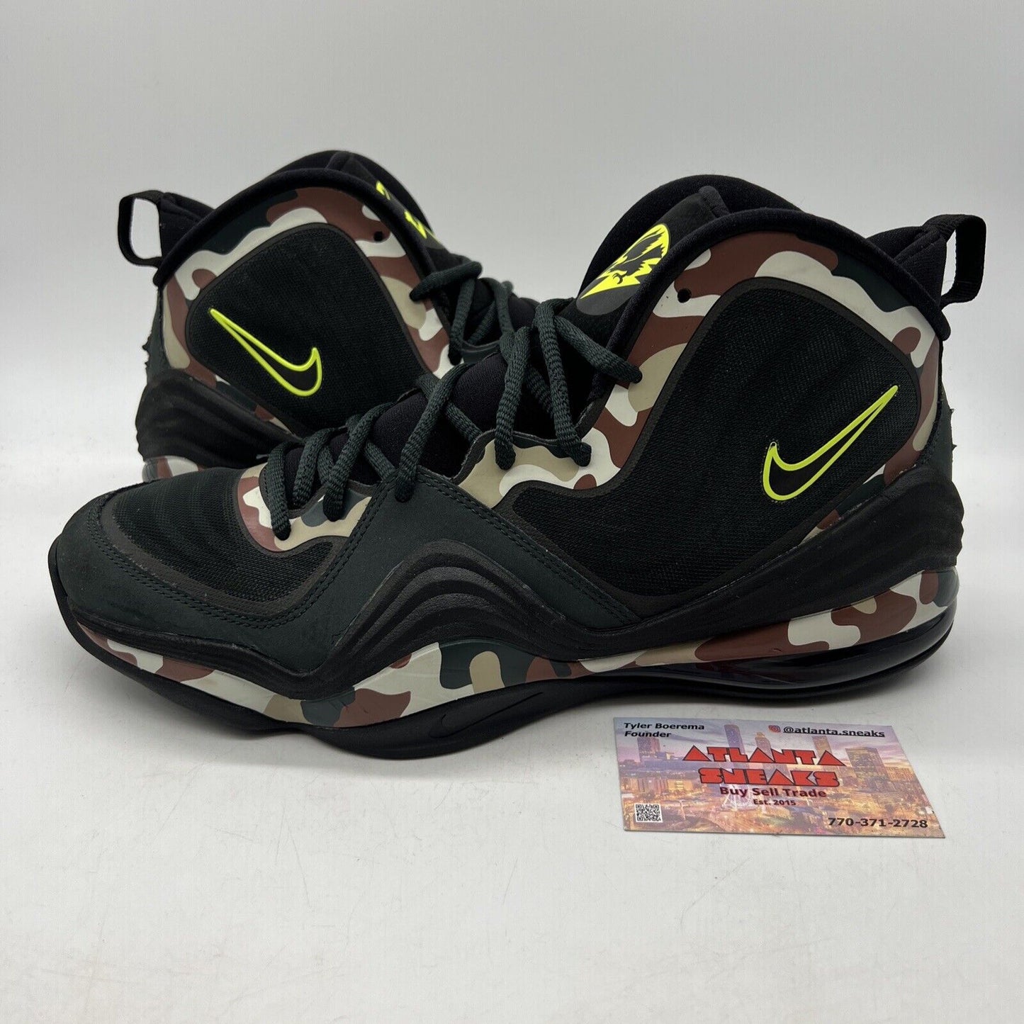 Size 11.5 - Nike Air Penny 5 Camo Camo Green Black Brown