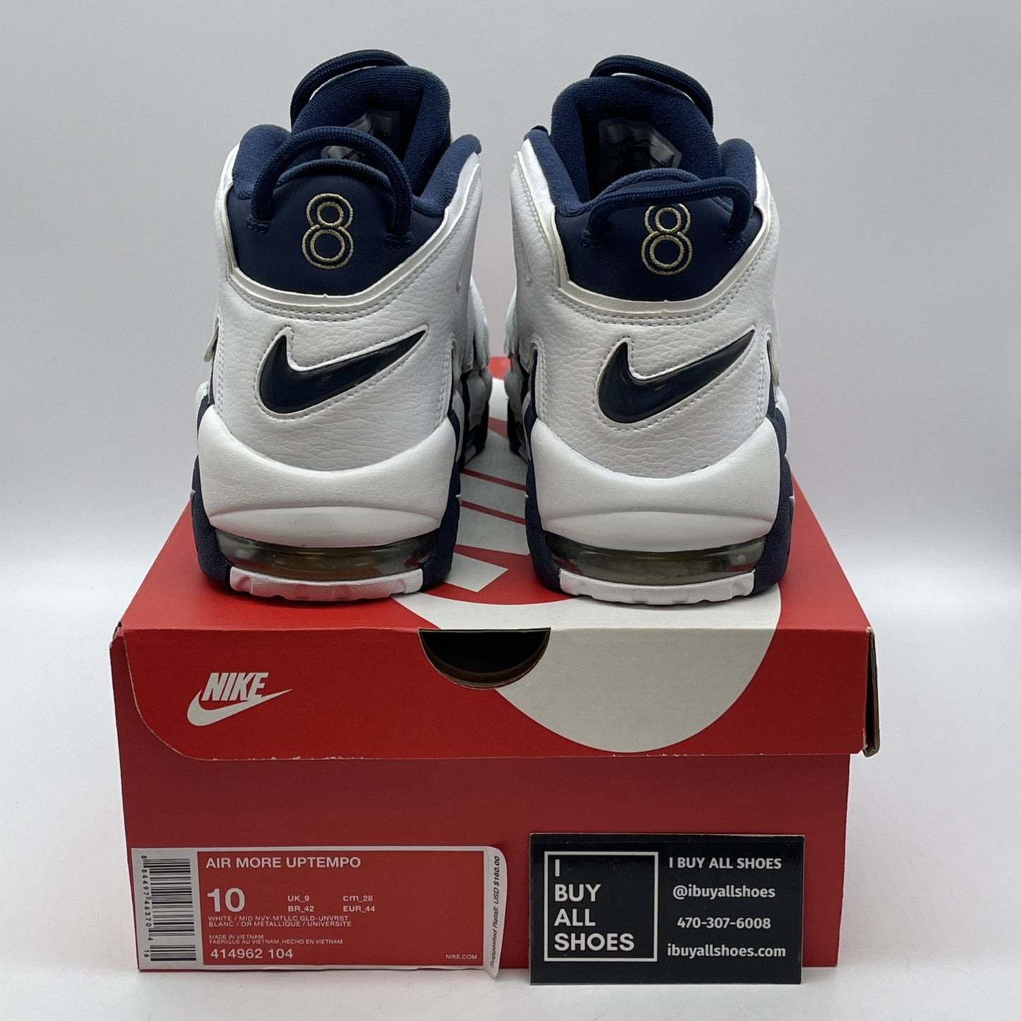 Size 10 - Nike Air More Uptempo 2016 Olympic Blue White Suede (414962-104)