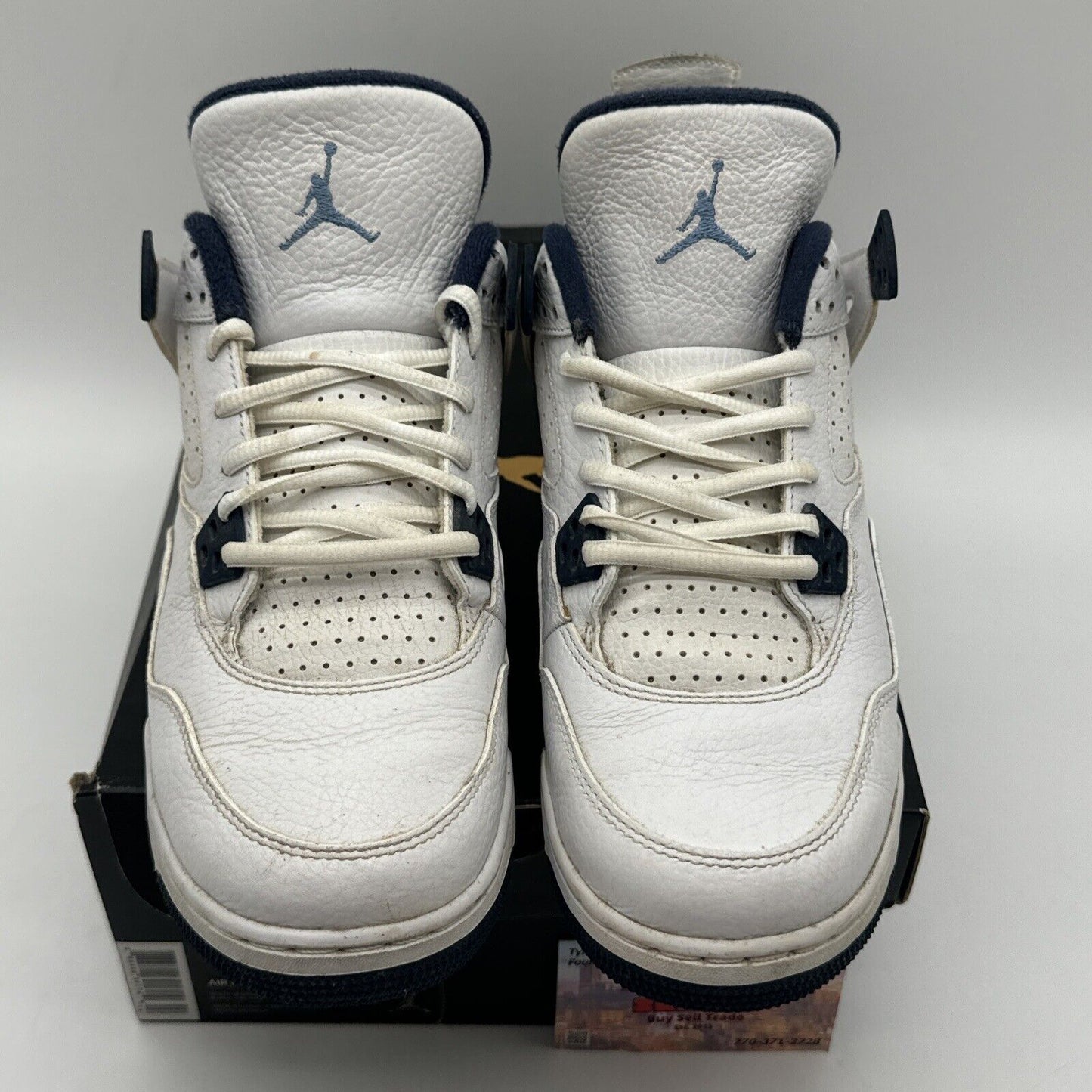 Size 7y (GS) - Jordan 4 Retro Low Legend Blue With Box Premium Leather Navy