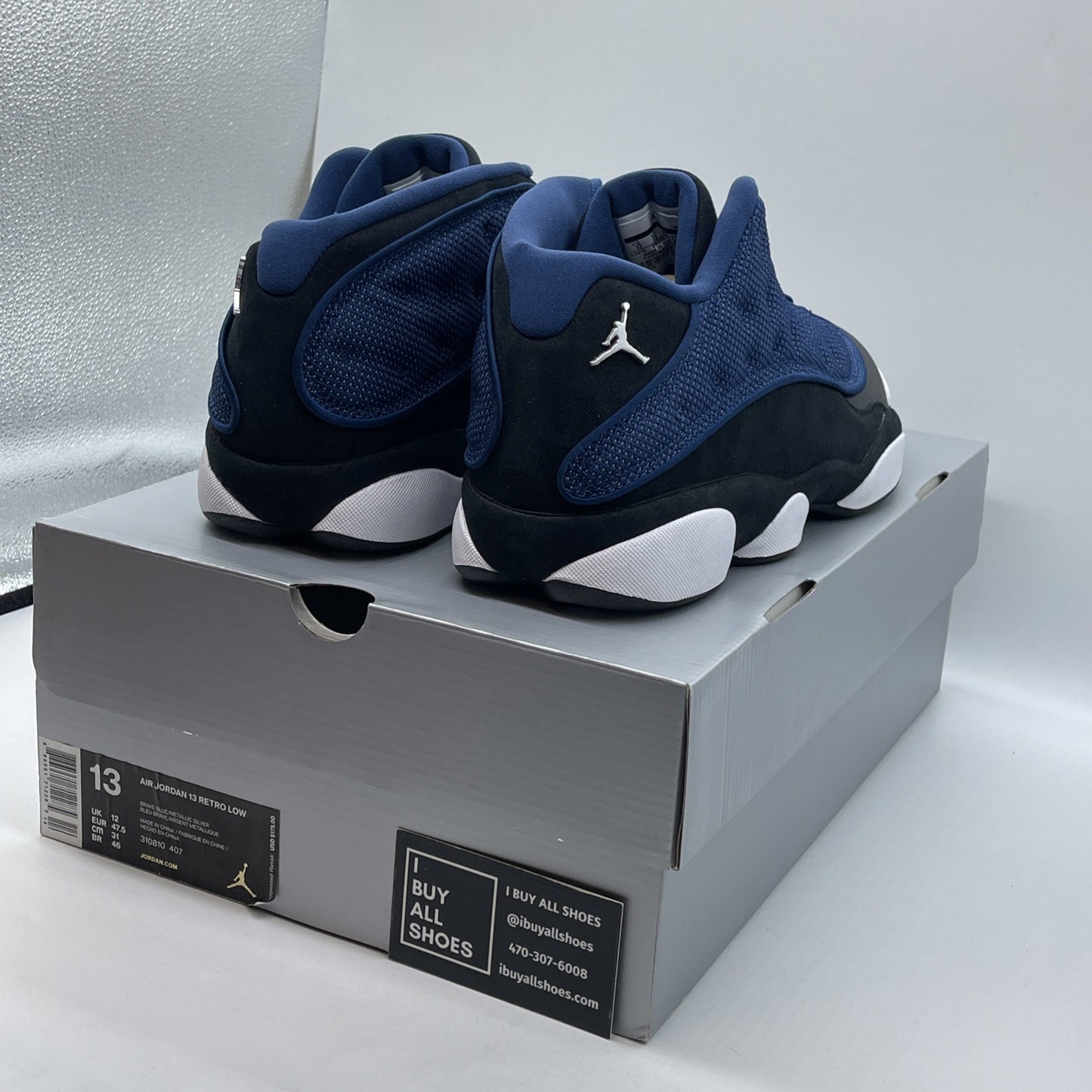 Size 13 - Air Jordan 13 Retro 2017 Low Brave Blue Black Suede (310810-407)