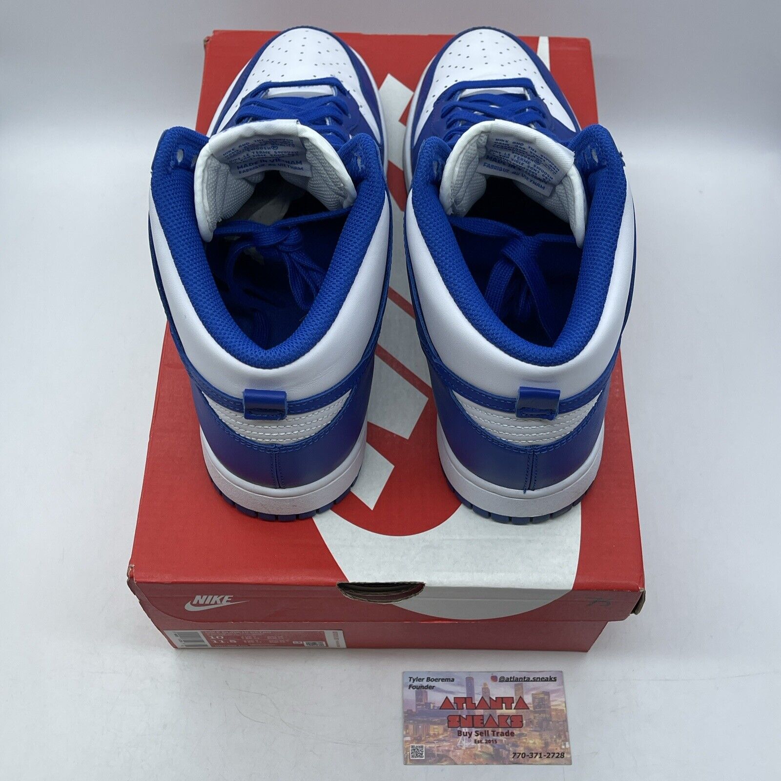 Size 10 - Nike Dunk 2021 High Kentucky Blue White Leather (DD1399-102)