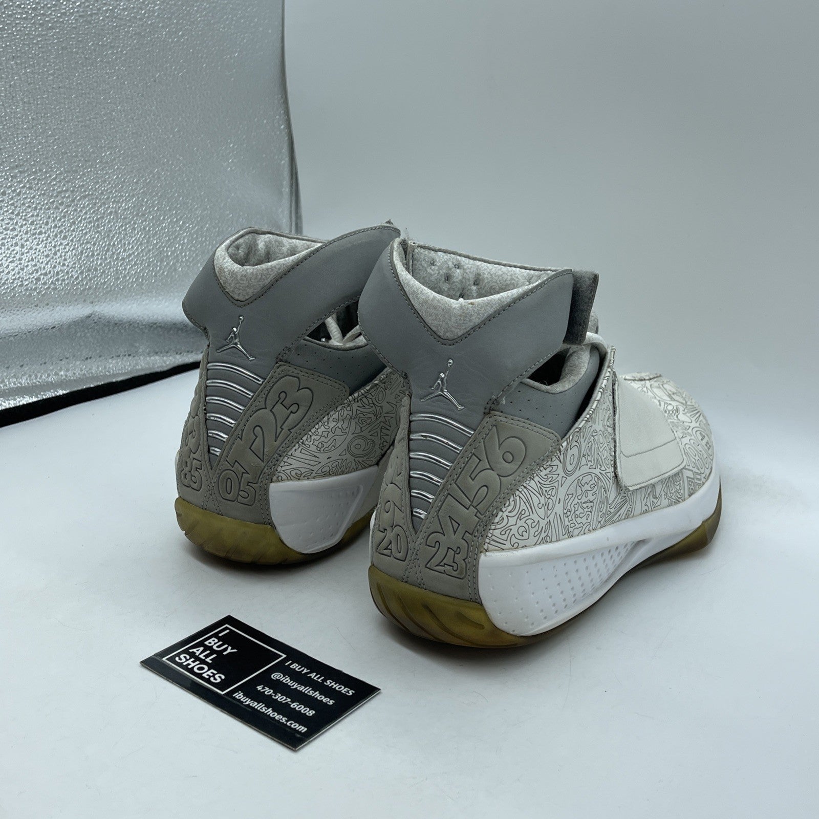 Size 10 - Air Jordan 20 Retro Laser Grey White Suede Leather (743991-100)