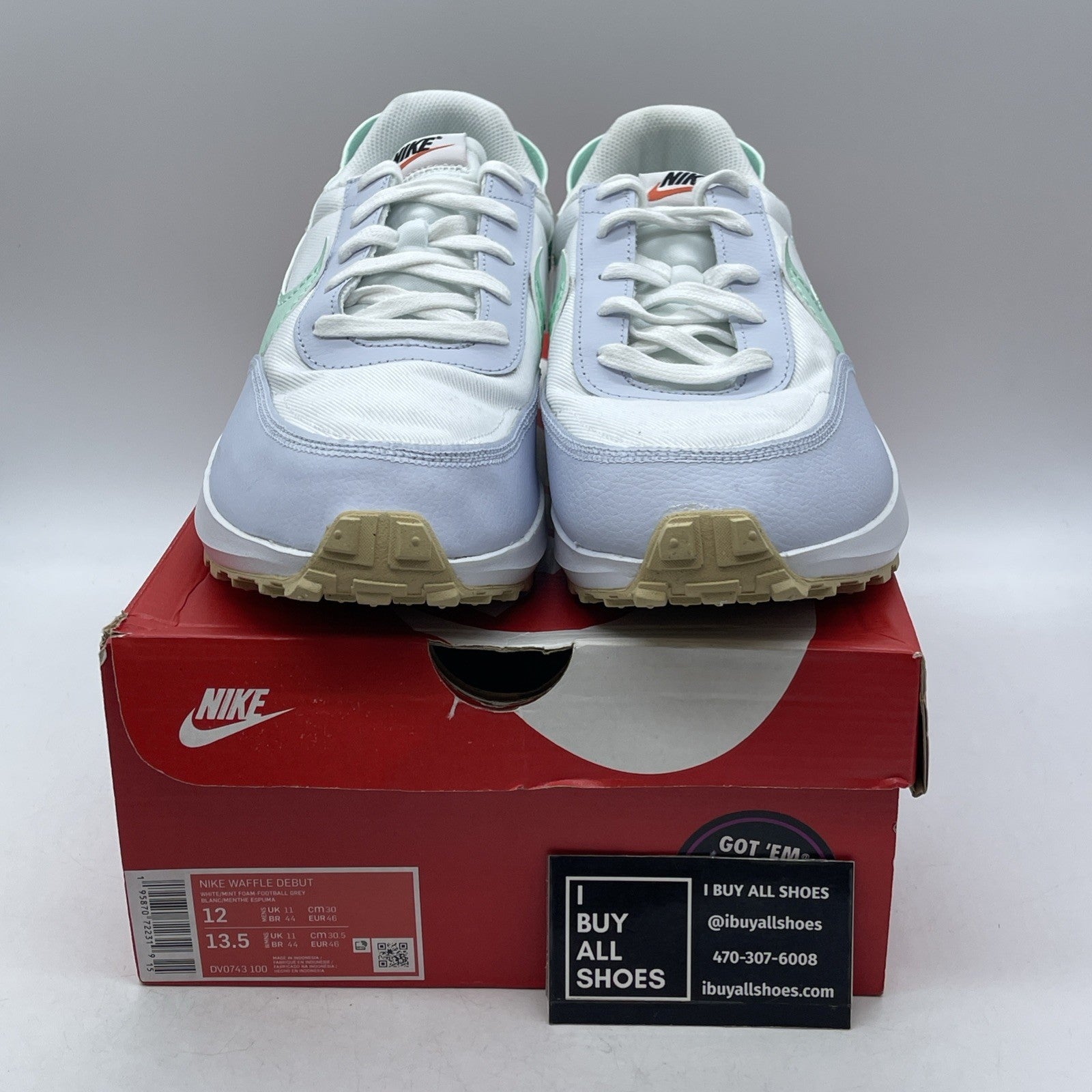 Size 12 - Nike Waffle Debut White Mint Foam Gum (DV0743-100)