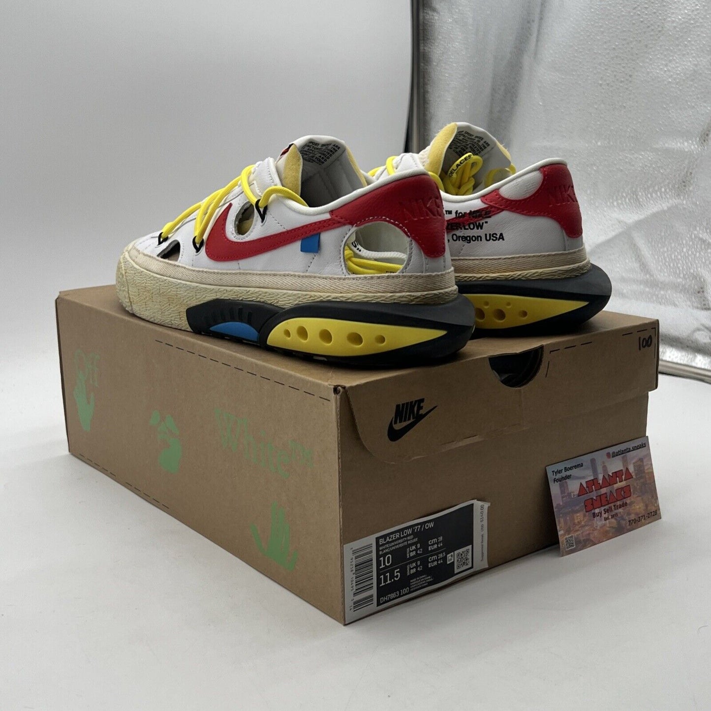 Size 10 - Nike Off-White x Blazer Low White University Red (DH7863-100)