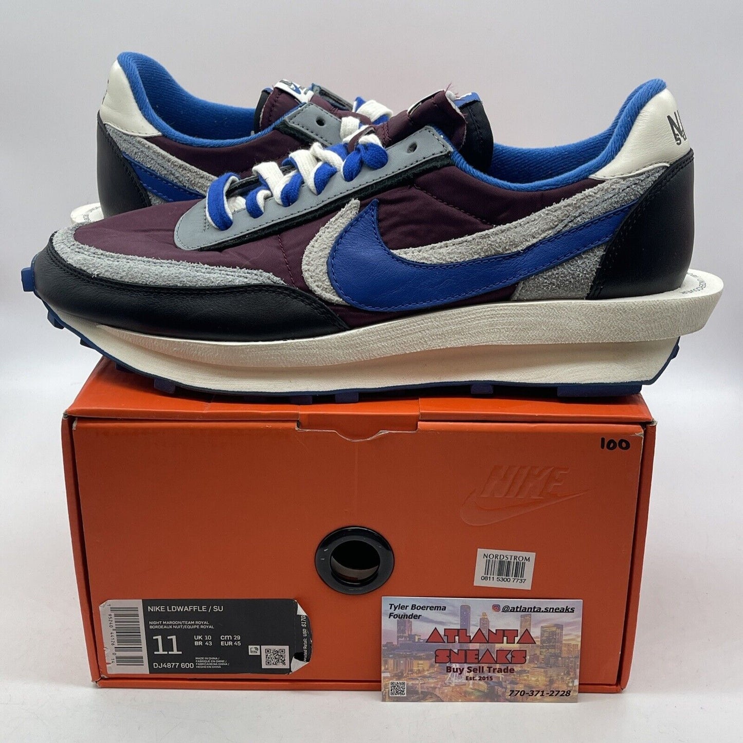 Size 11 - Nike sacai x Undercover x LDWaffle Night Maroon Team Royal (DJ4877-600