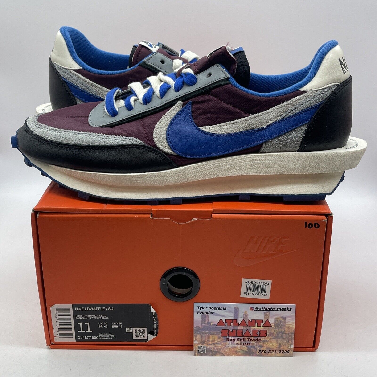 Size 11 - Nike sacai x Undercover x LDWaffle Night Maroon Team Royal (DJ4877-600