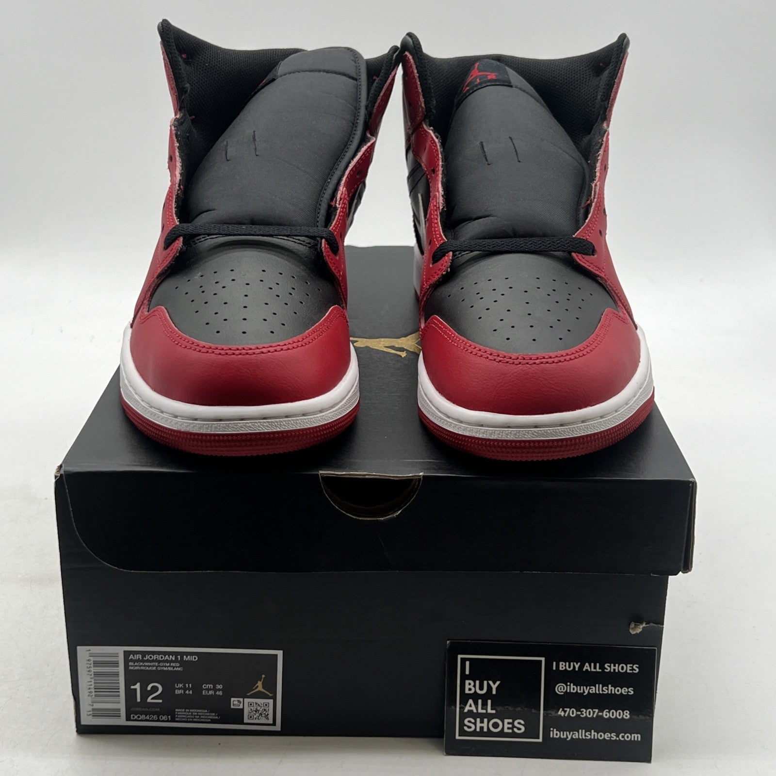 Size 12 - Air Jordan 1 Mid Gym Red Black White (DQ8426-061)