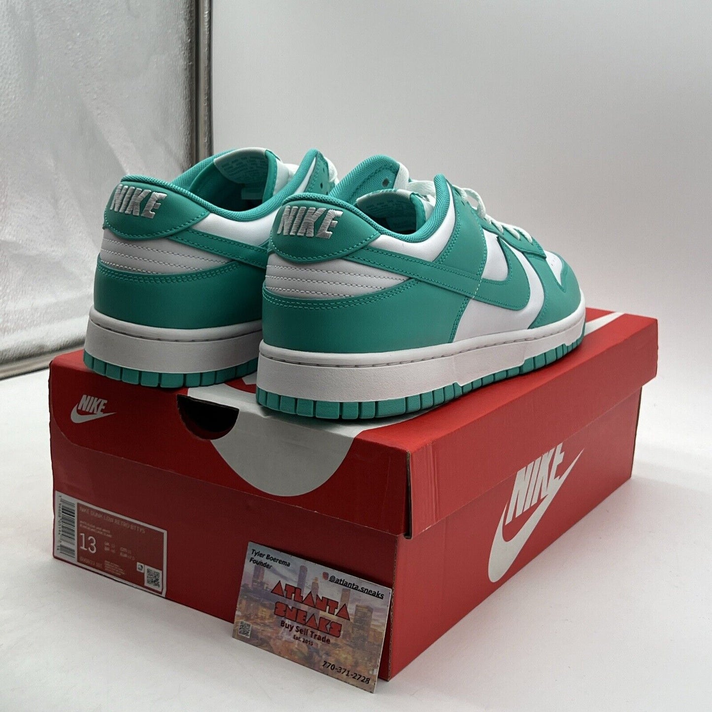 Size 13 - Nike Dunk Low Clear Jade White Leather Aqua (DV0833-101)