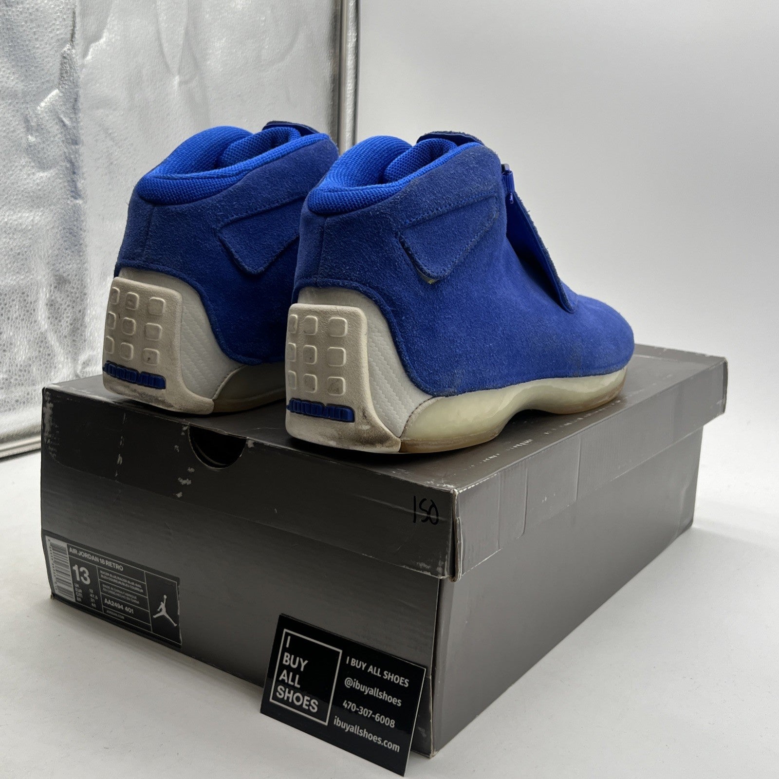 Size 13 - Air Jordan 18 Retro Blue Suede (AA2494-401)